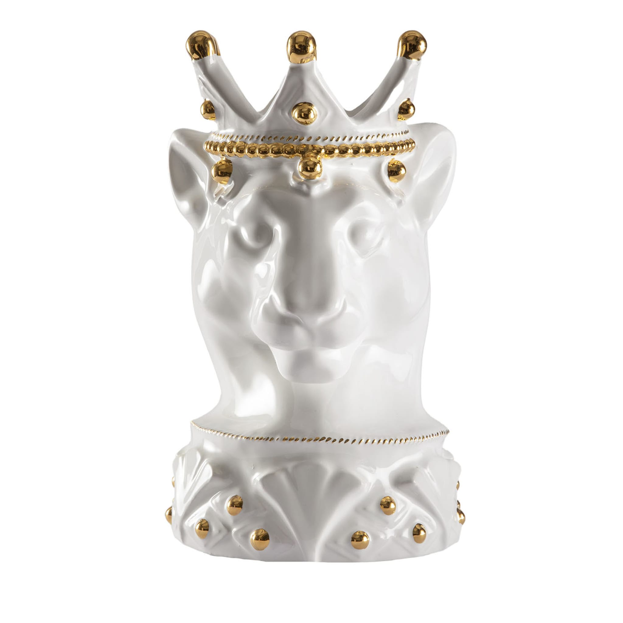 Vase en céramique Animalier Puma Bianco - Vue principale
