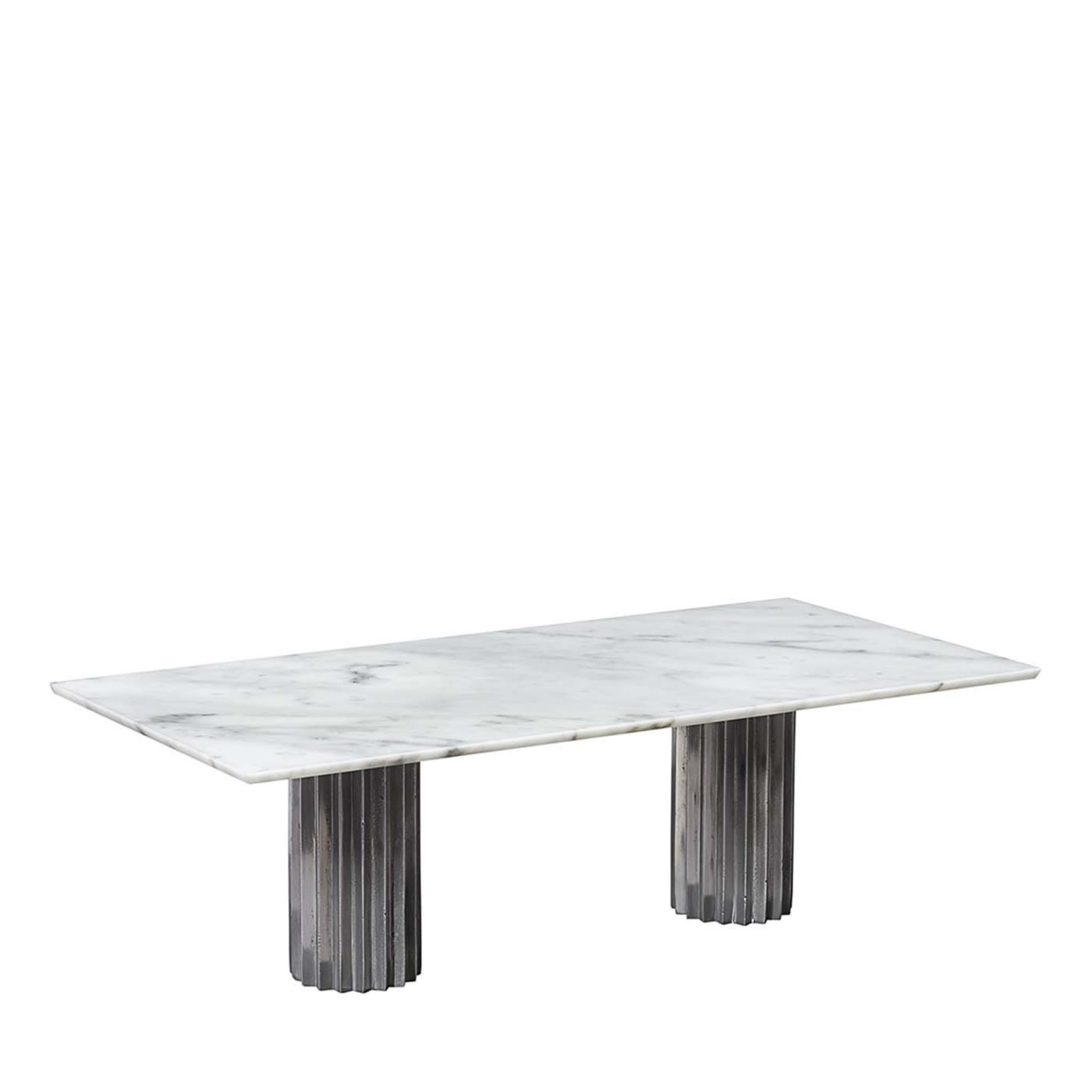Table à manger rectangulaire Doris en marbre de Carrara - Vue principale