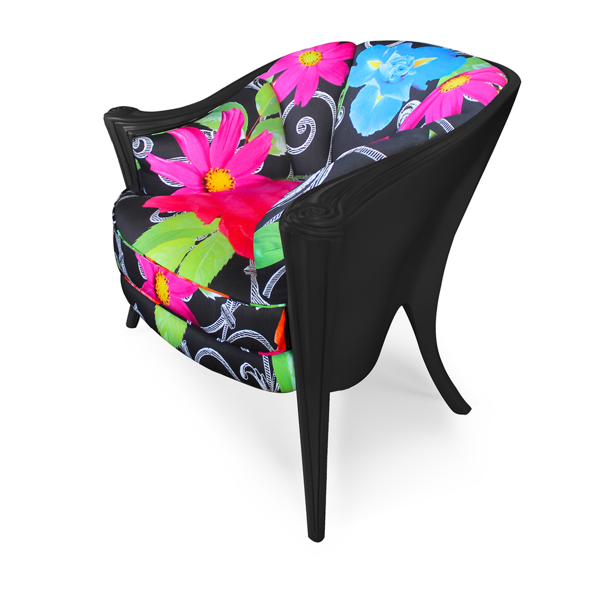 Opus Futura Black Flower and lacquer armchair By Carlo Rampazzi - Alternative view 1