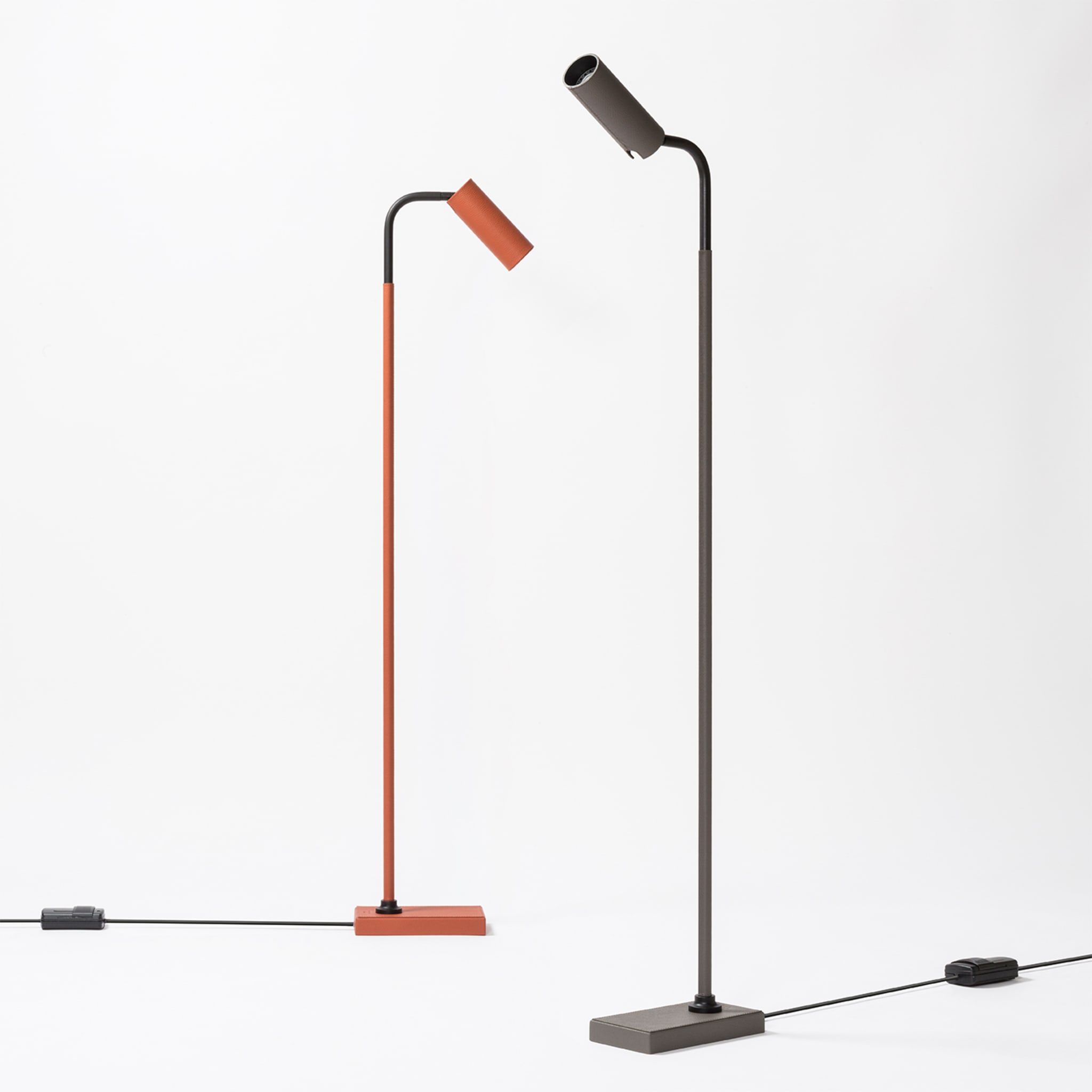 Marquesse Gray Leather Floor Lamp - Alternative view 2