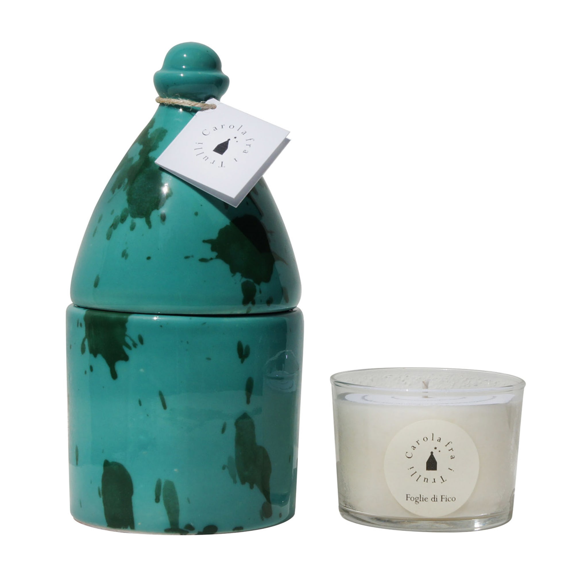 Trullo Aquamarine and Green Candle Holder - Main view