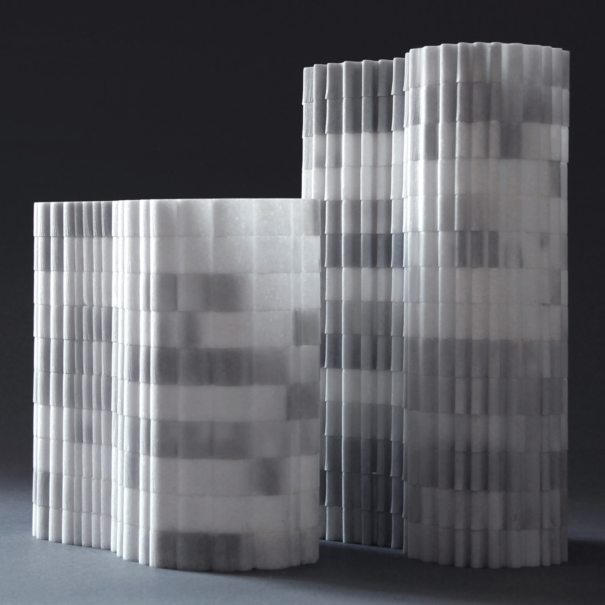 Streifen Vase Olimpic Weißer Marmor #2 von Paolo Ulian - Alternative Ansicht 5