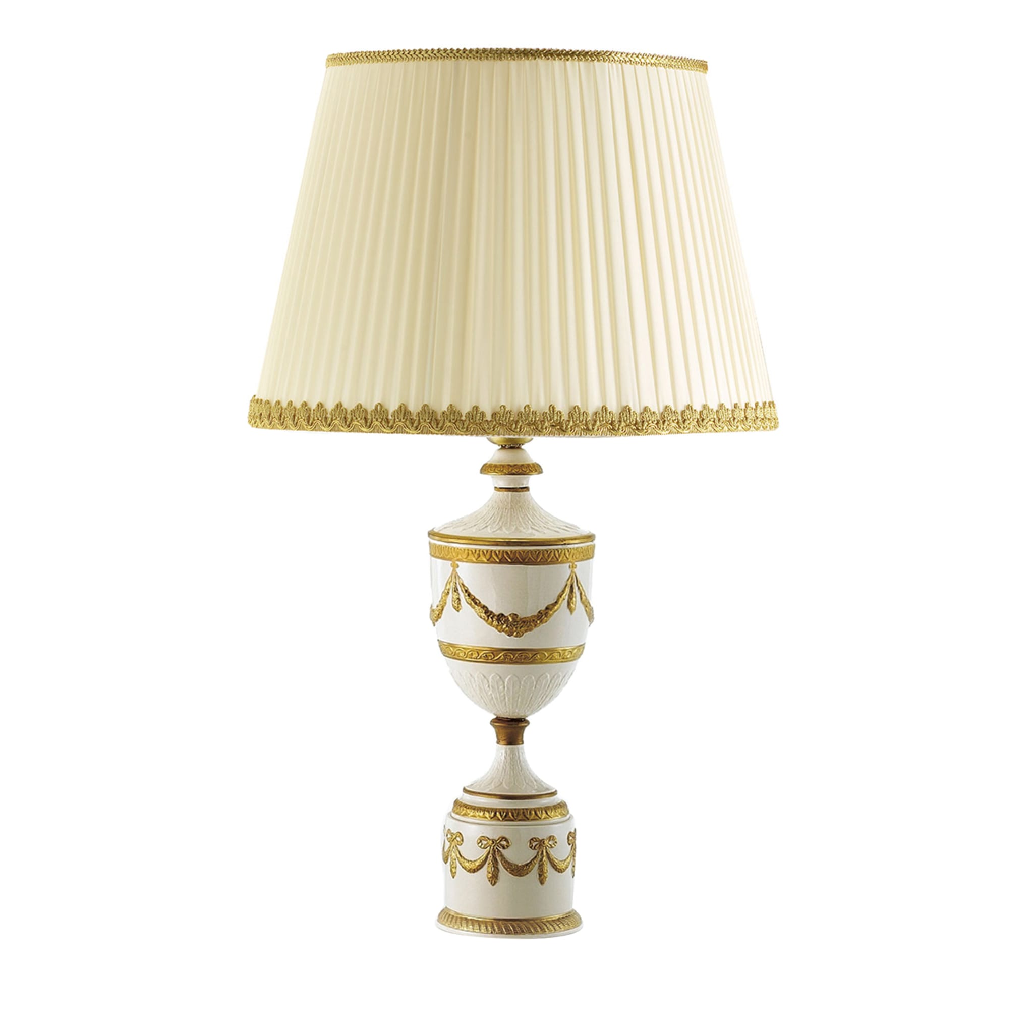 Napoleone Lámpara de mesa dorada y blanca - Vista principal