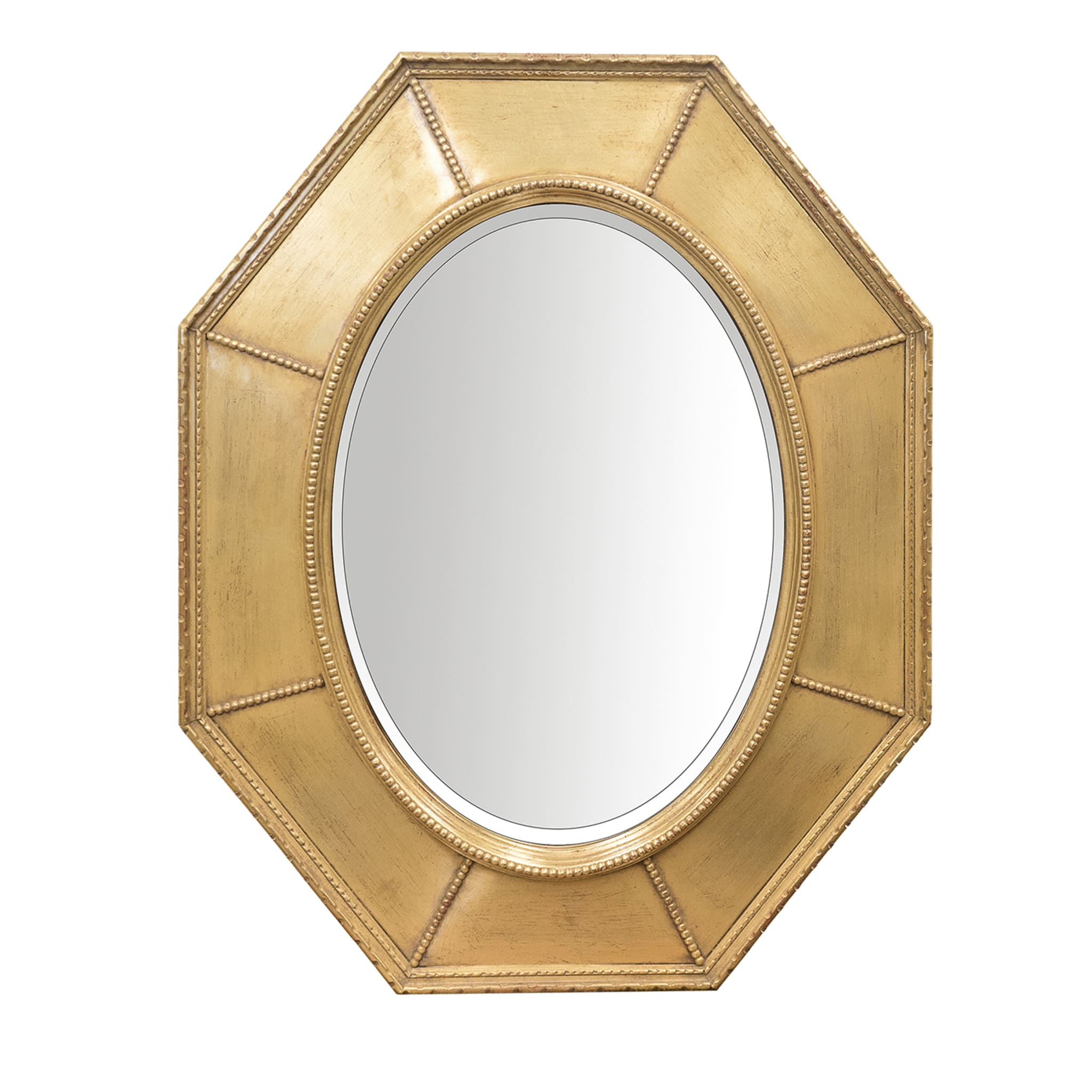 Specchio ovale con cornice ottagonale dorata CG Capelletti
