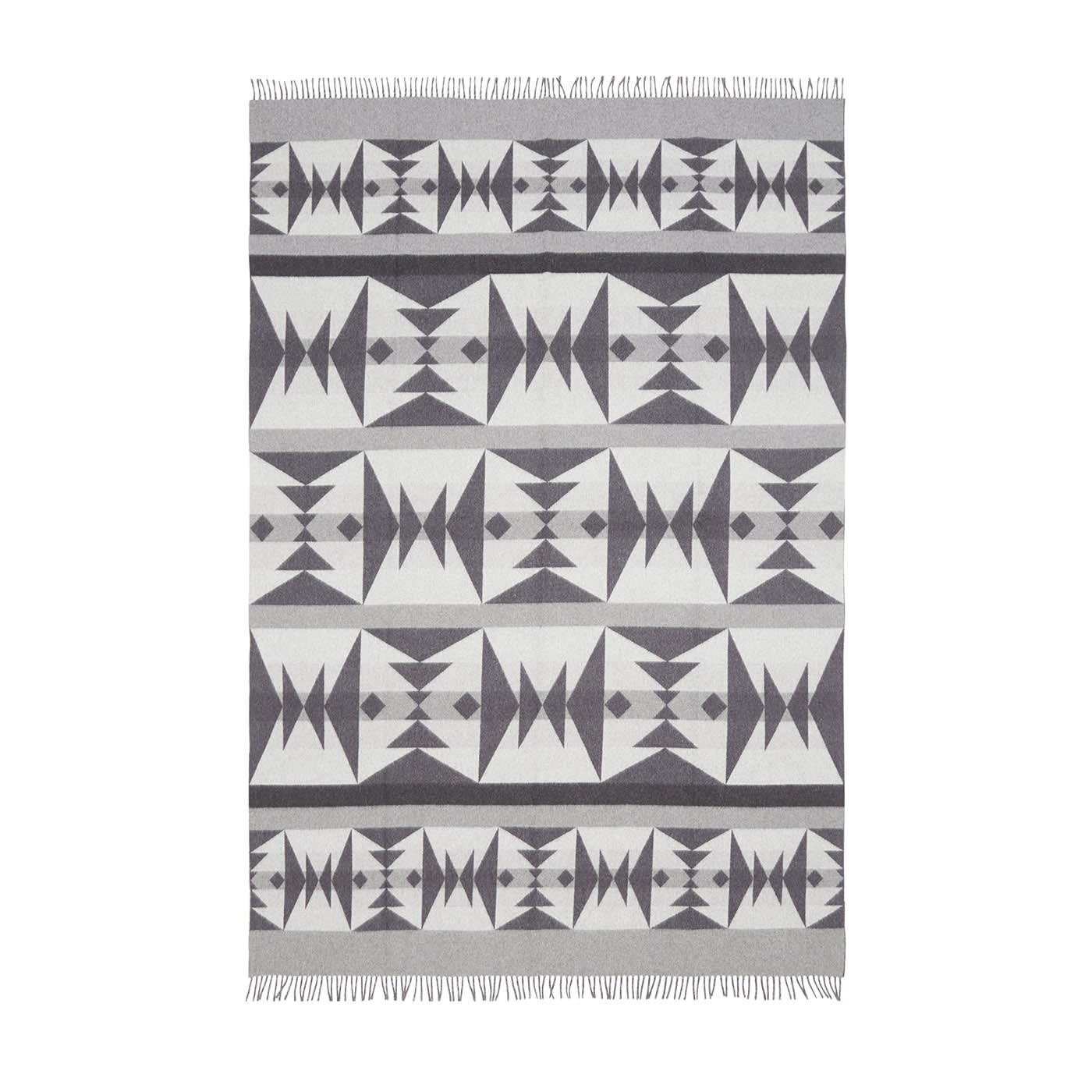 Dakota Patterned Gray Small Blanket - Alonpi