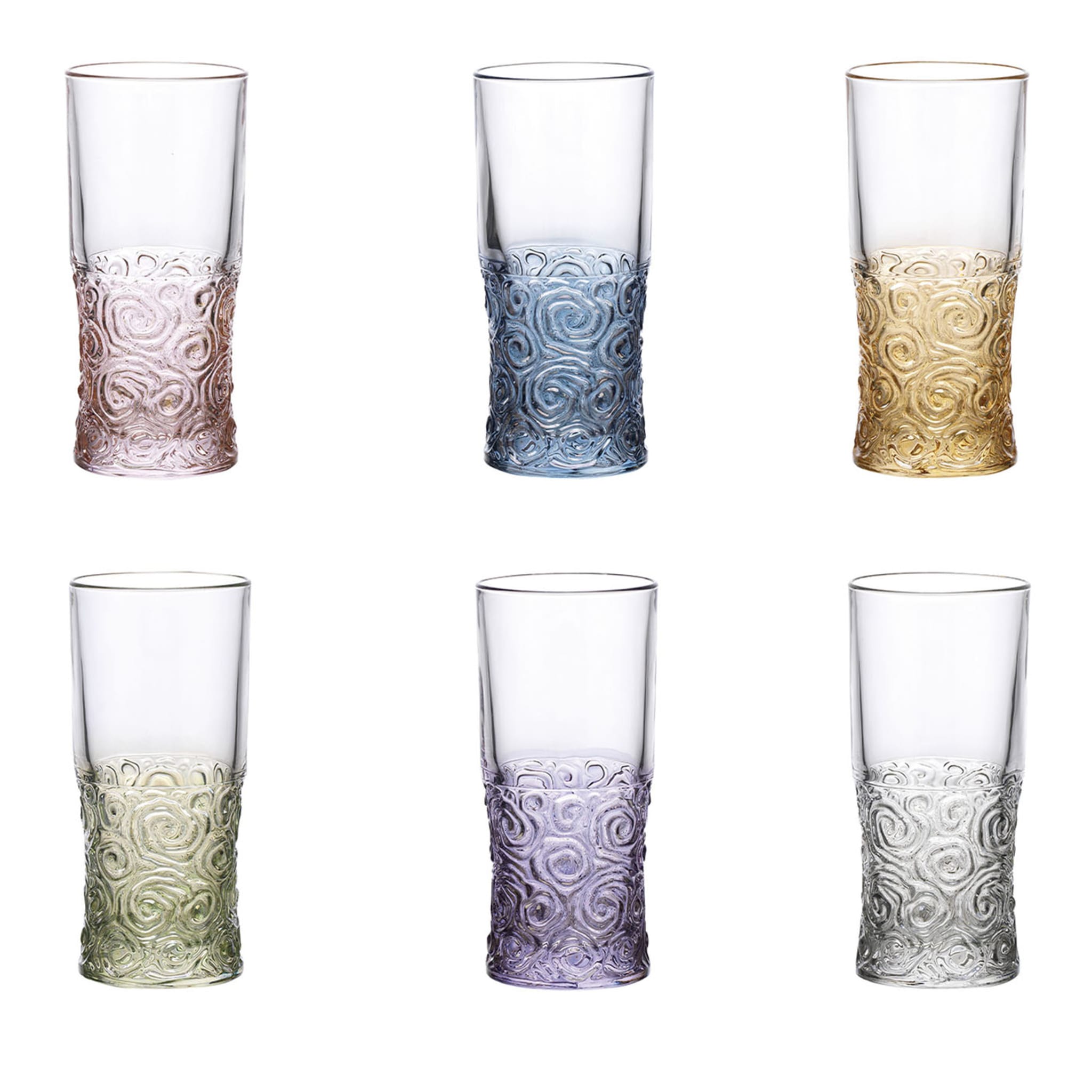 Swirl Crystal Highball Glasses Set of 6