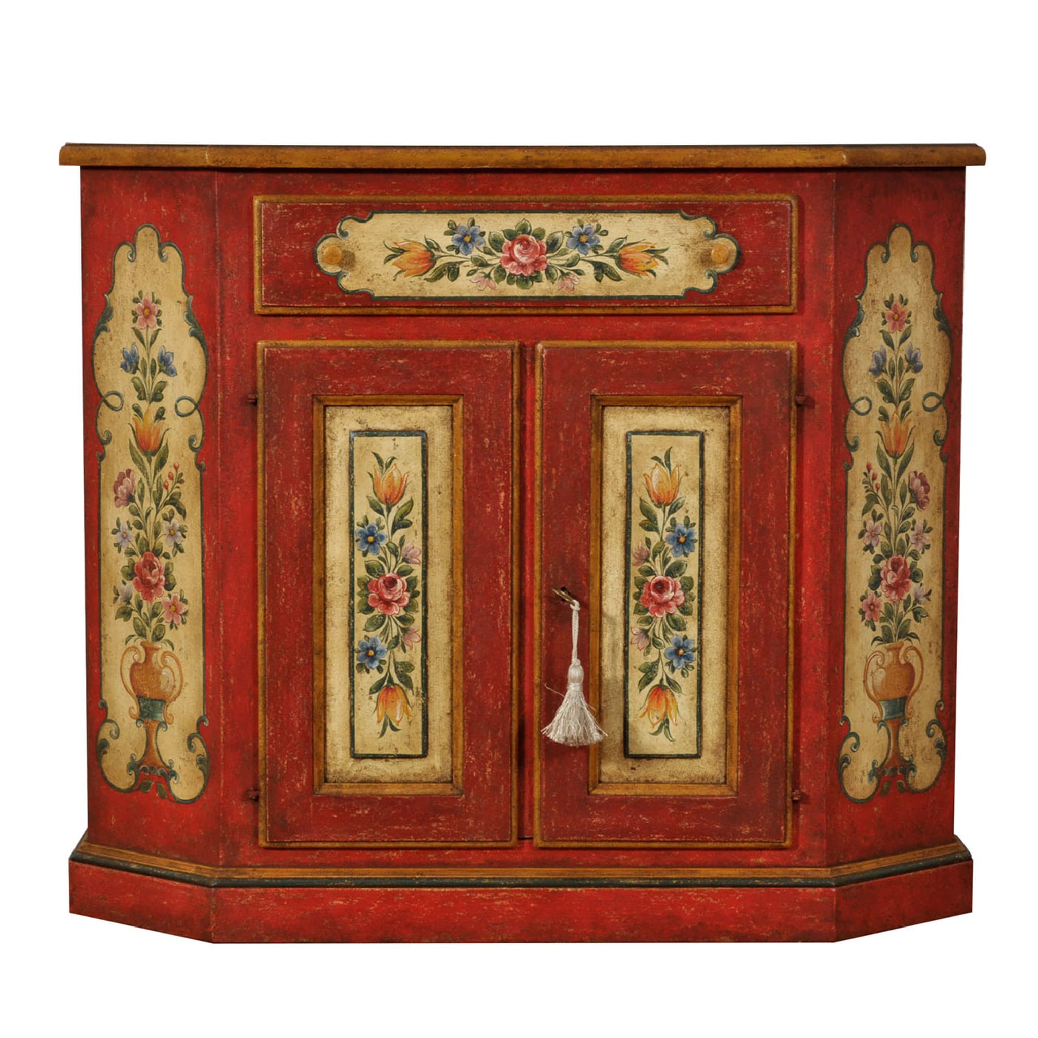 Tirolesi '700 Baroque Tyrolean-Style Red Sideboard - Main view