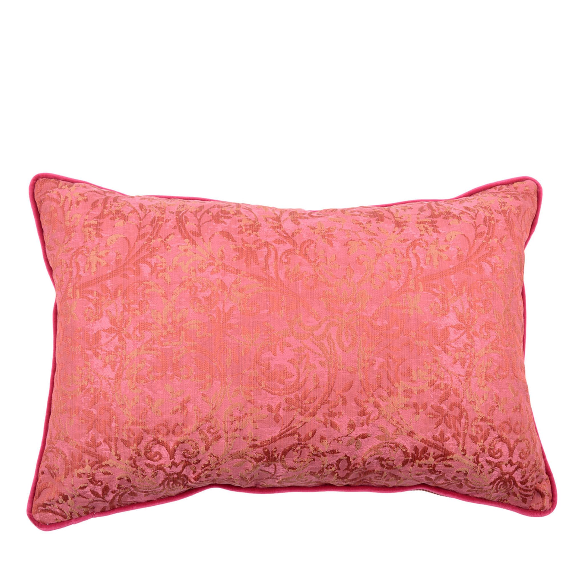 Fucsia Rectangular Longue Cushion in jacquard fabric - Main view