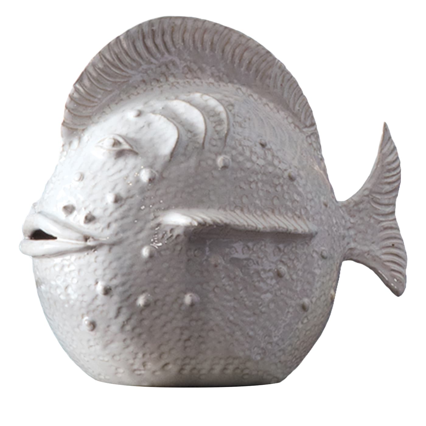 Perle Marine Pesce Papera N.2 White Sculpture - Cerasarda