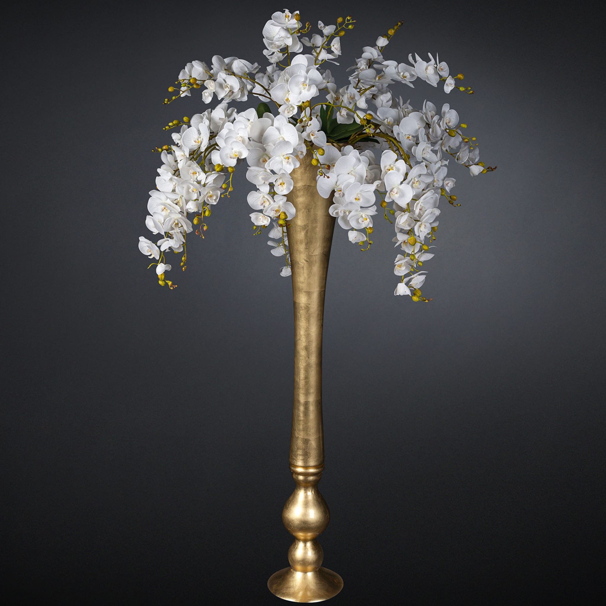 Eternity Madame Butterfly Faux Floral Composition with Gold Vase - Alternative view 1
