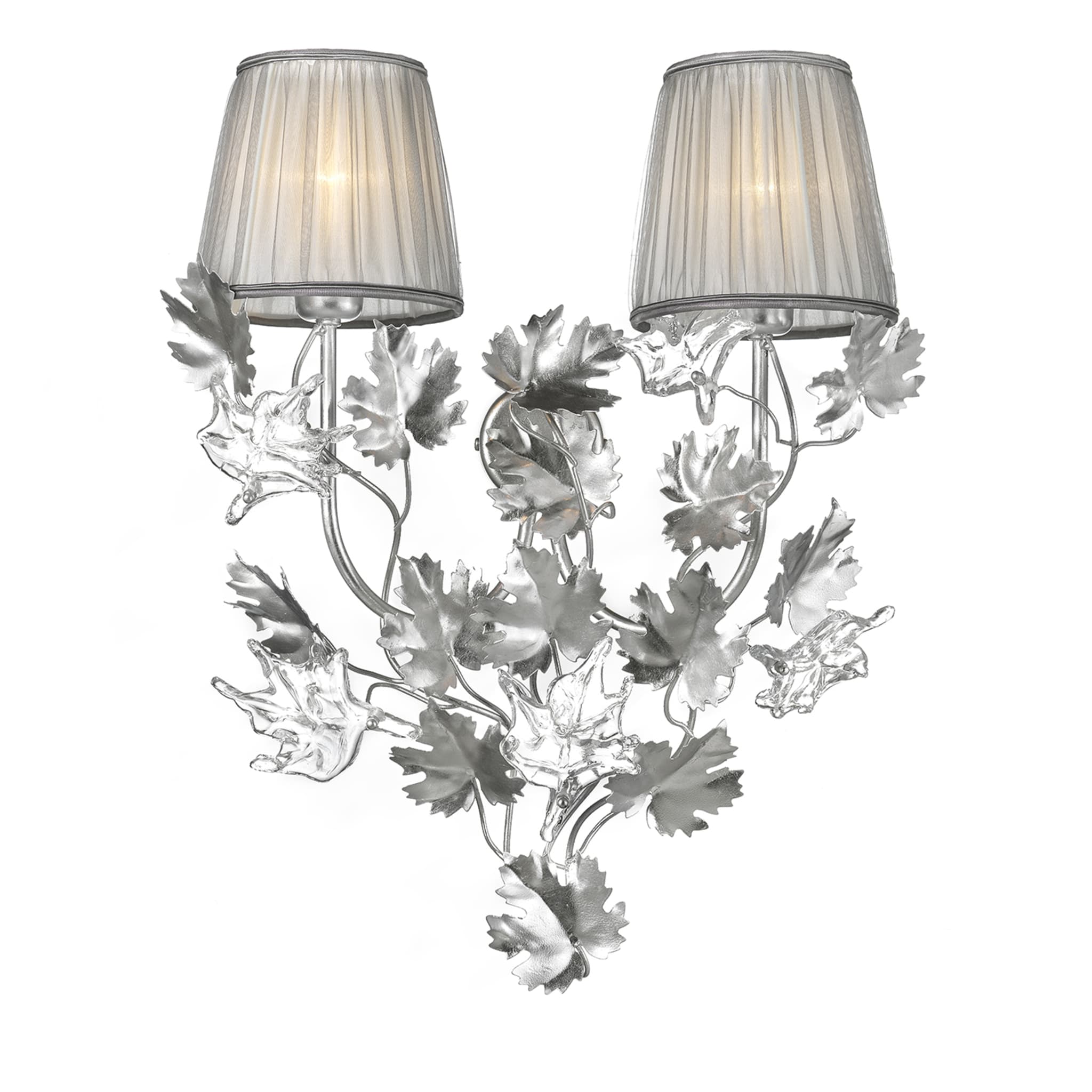Vine Leaves 2-Light Silvery Wall Lamp - Main view