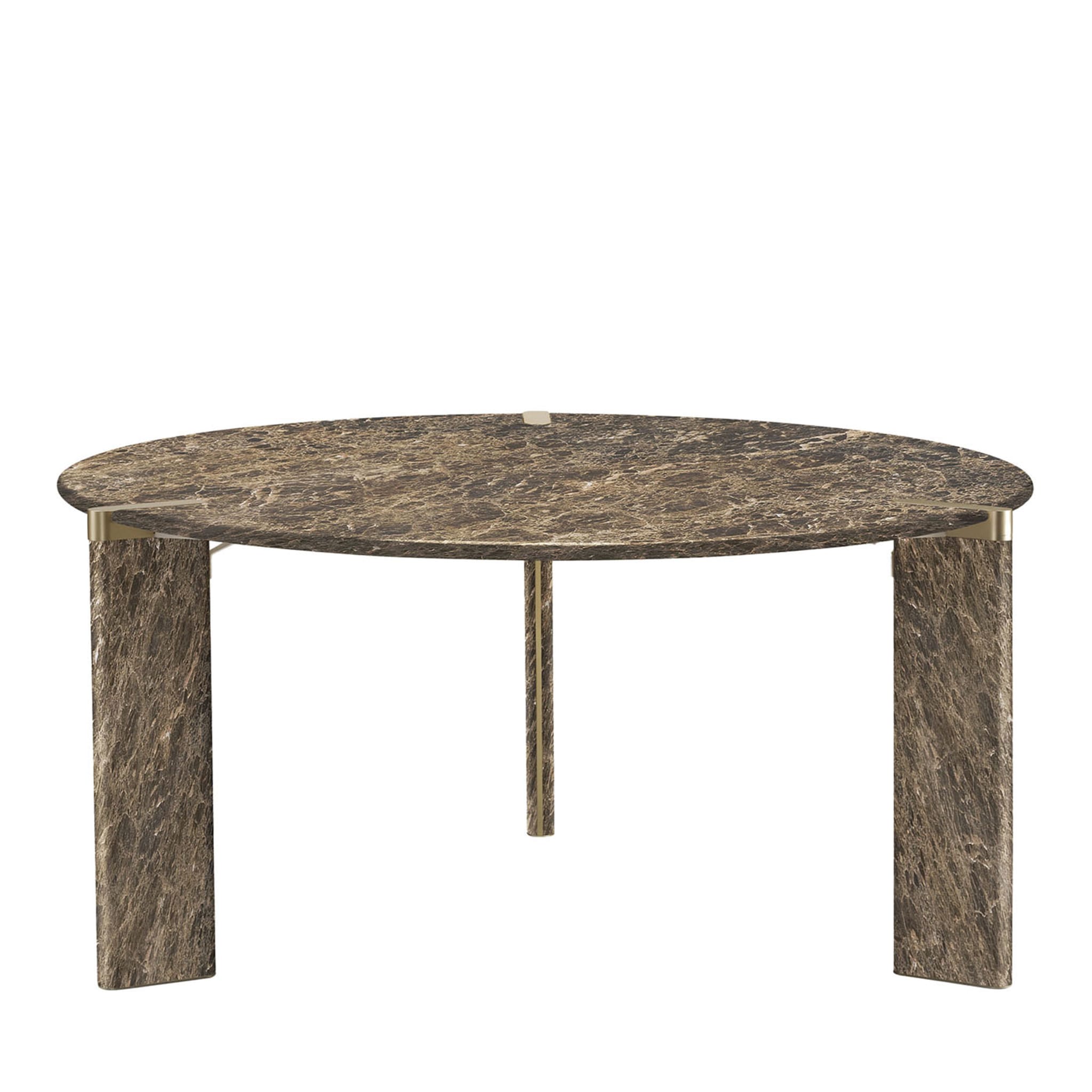Ottanta Round Brown Dining Table by Lorenza Bozzoli - Main view