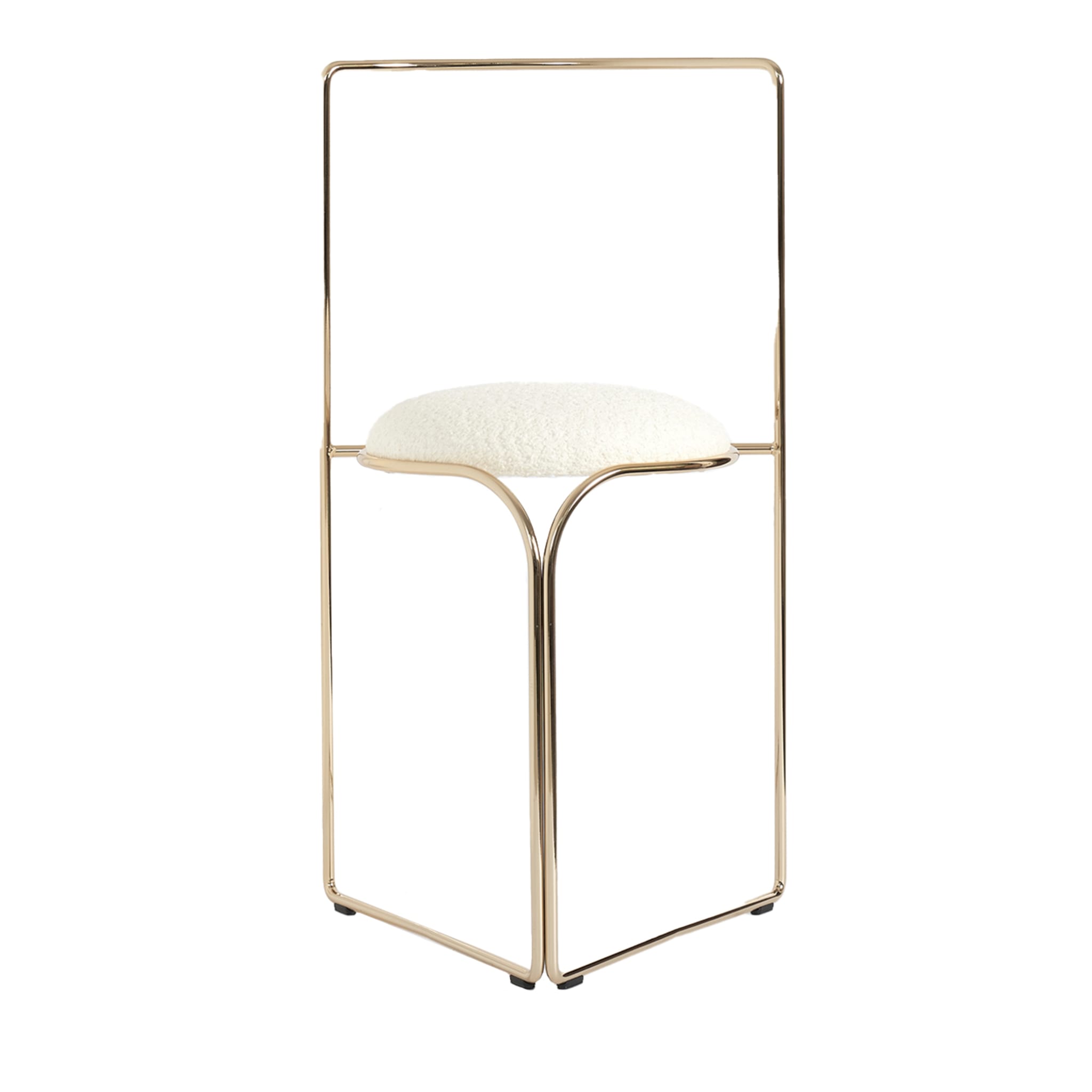 FLOW SCULPTURAL MINIMAL GOLD AND WHITE CHAIR - Main view