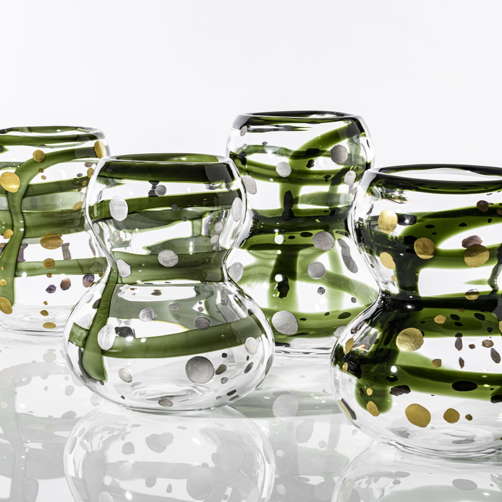 Gran Bulbo Mini Gold and Green Glass Vase - Alternative view 2