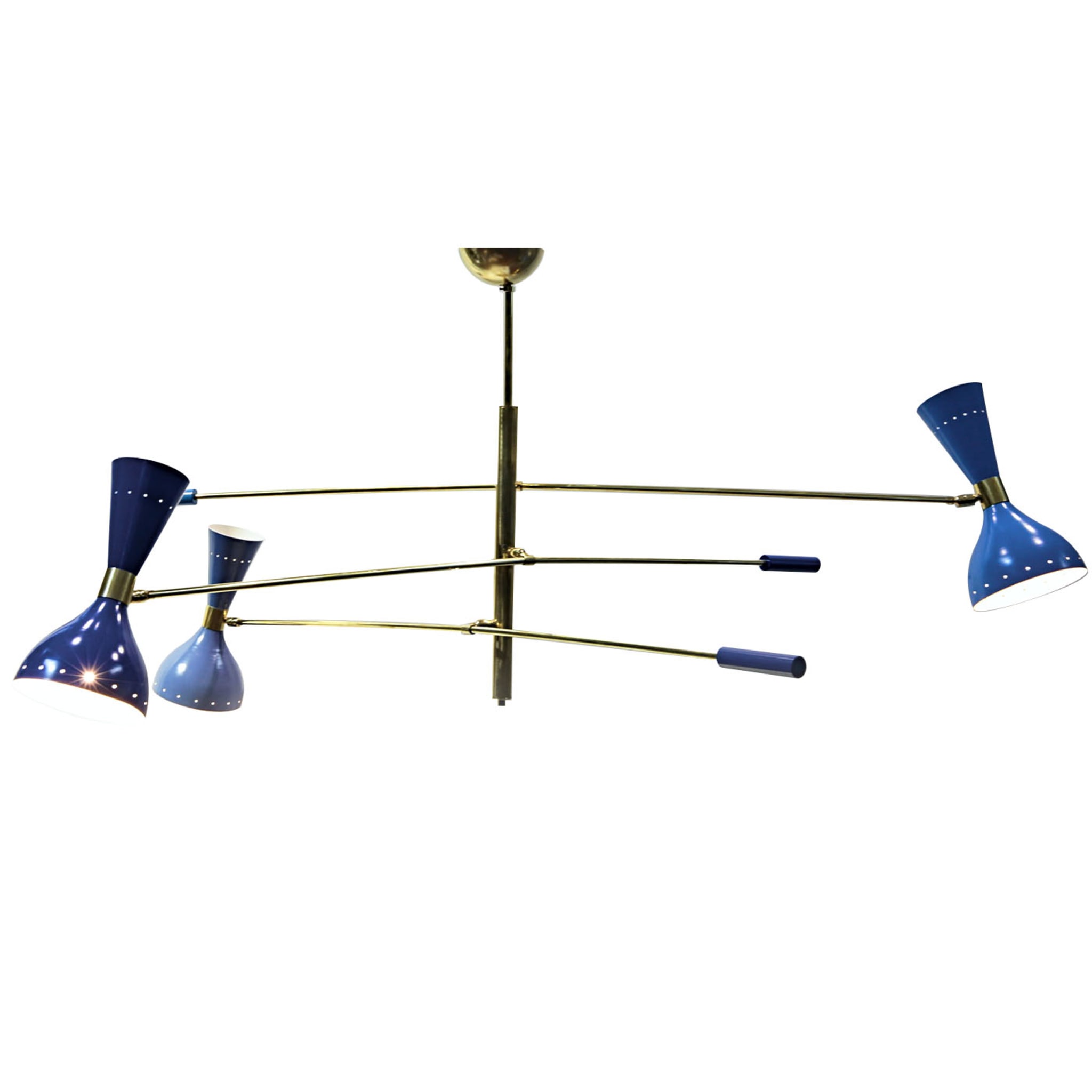 Giano Triennale 6-Light Blue & Brass Chandelier - Alternative view 1