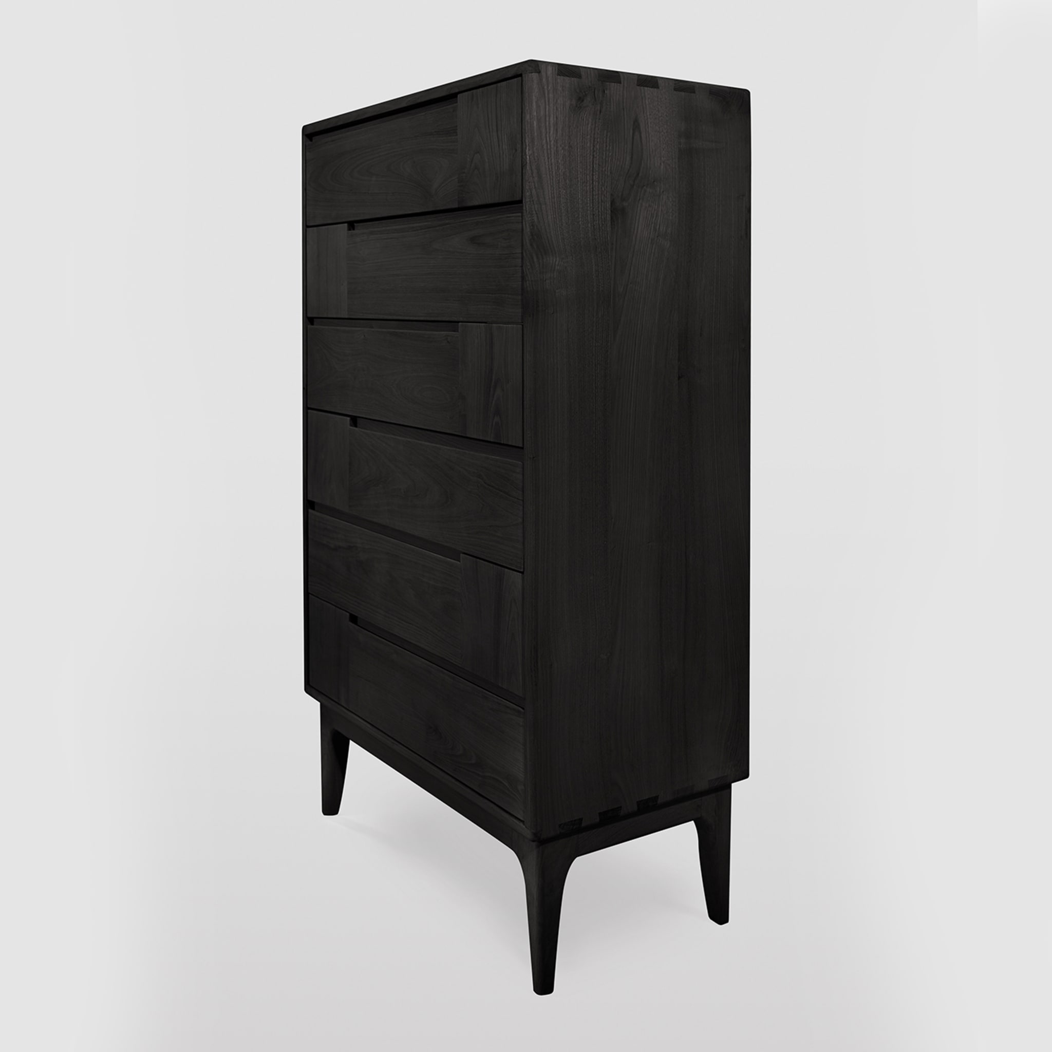 Dovetail Scandinavian Black Six-Drawer Dresser - Alternative view 1
