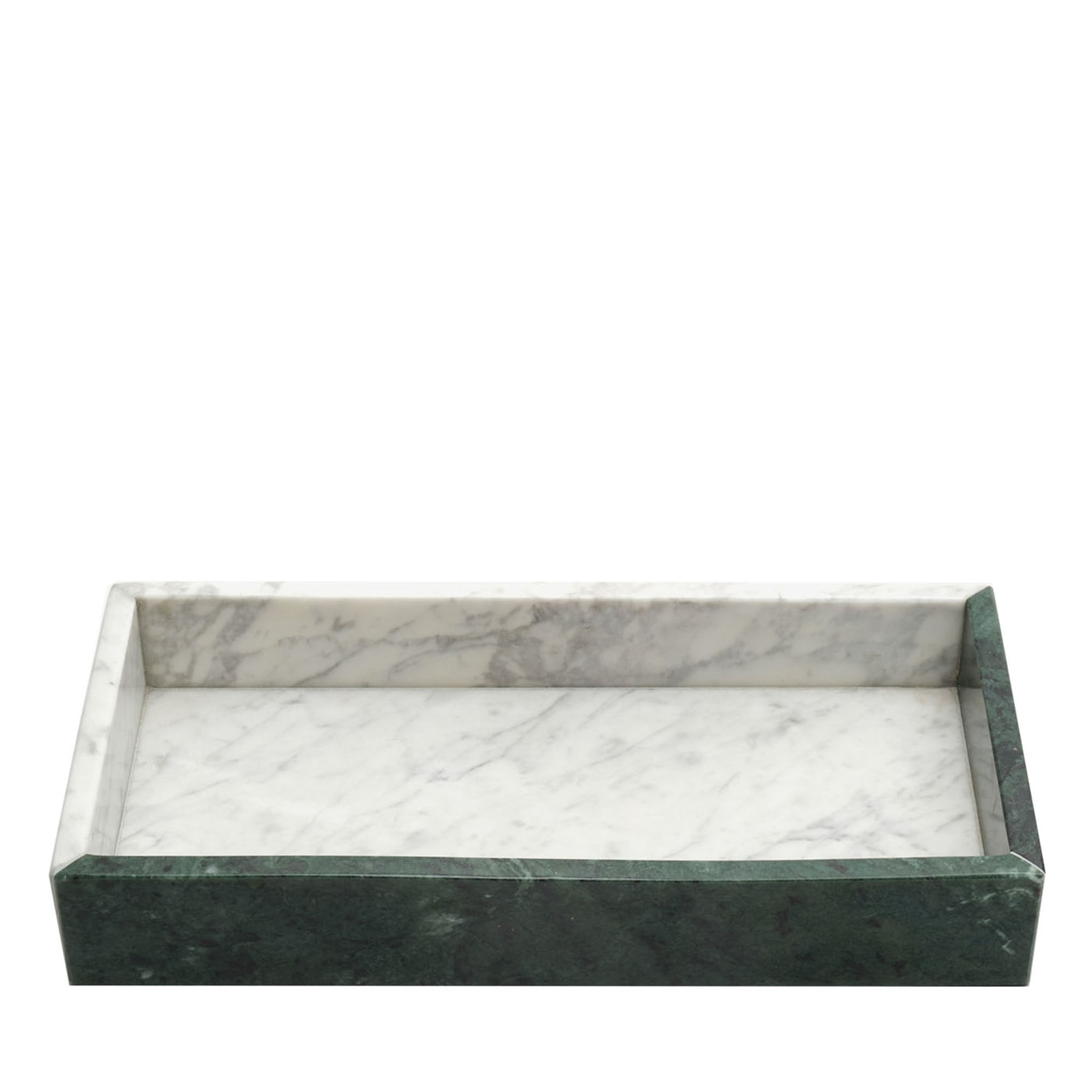 Vassoio in marmo di Carrara e marmo verde #3 - Vista principale