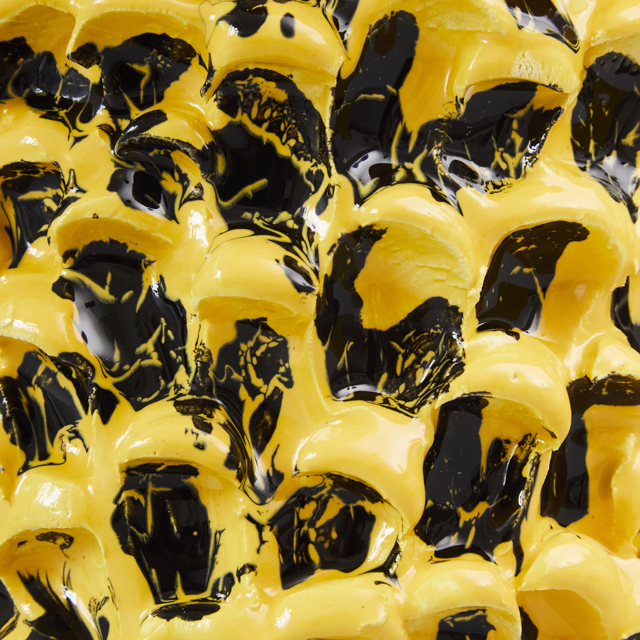 Vase Onda Tournesol jaune et noir brillant - Vue alternative 1