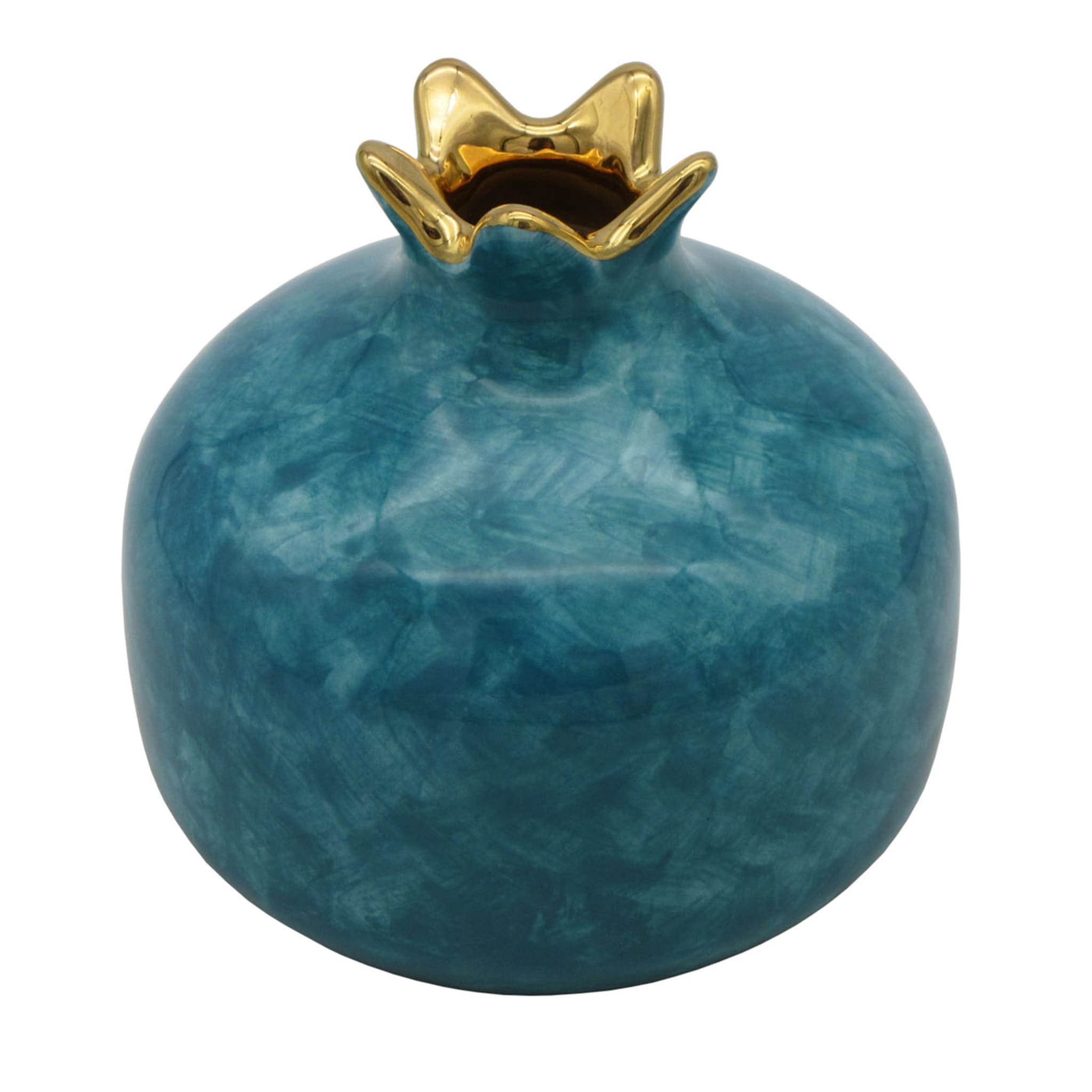 Kleiner blauer Granatapfel aus Keramik - Hauptansicht