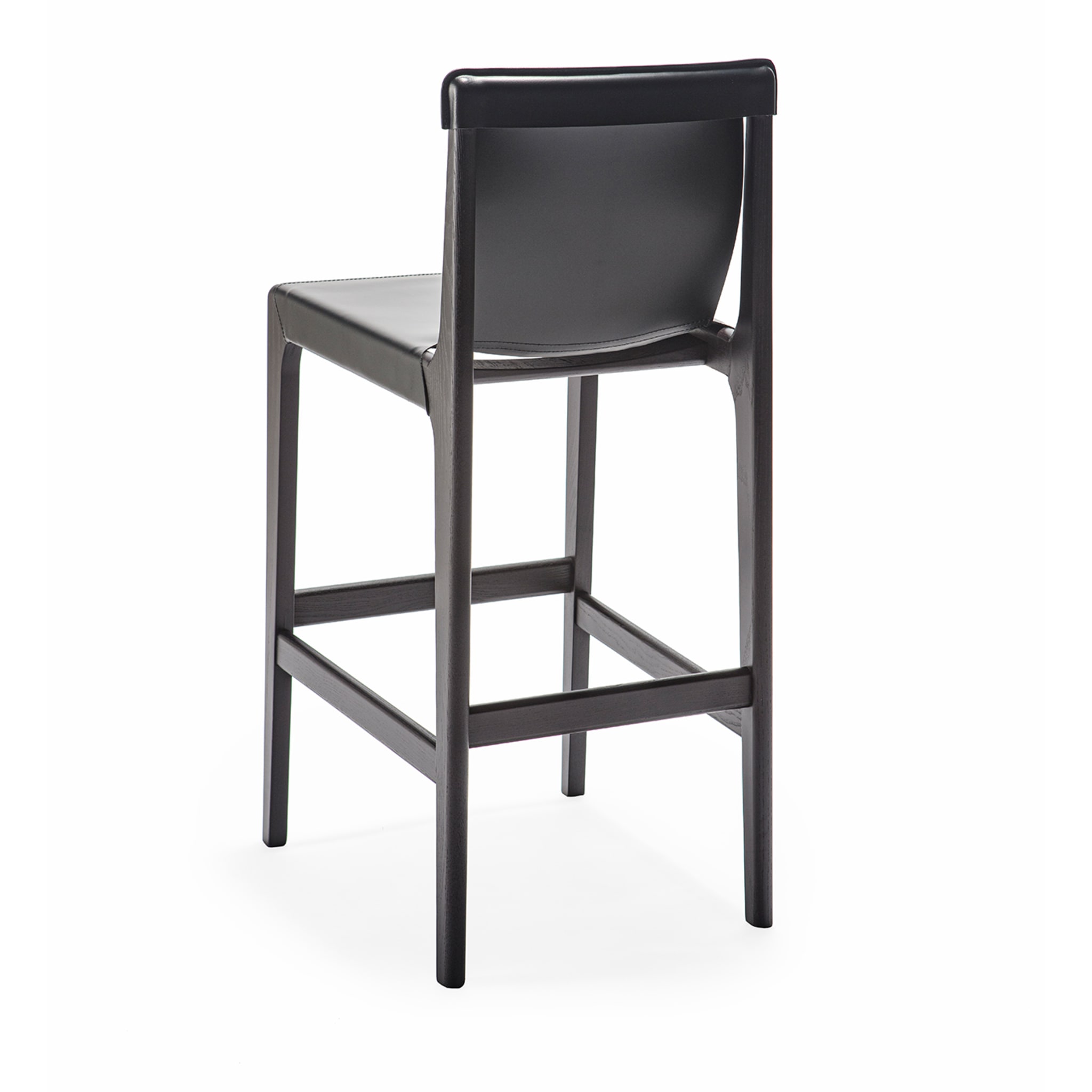 Burano/sg 30 Black Leather Counter Stool by Balutto Associati - Alternative view 1