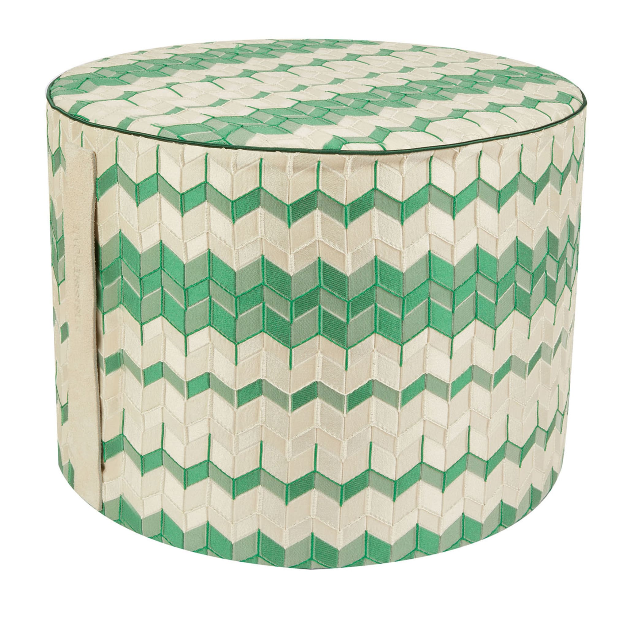 Tread Green Cylinder Pouf - Main view