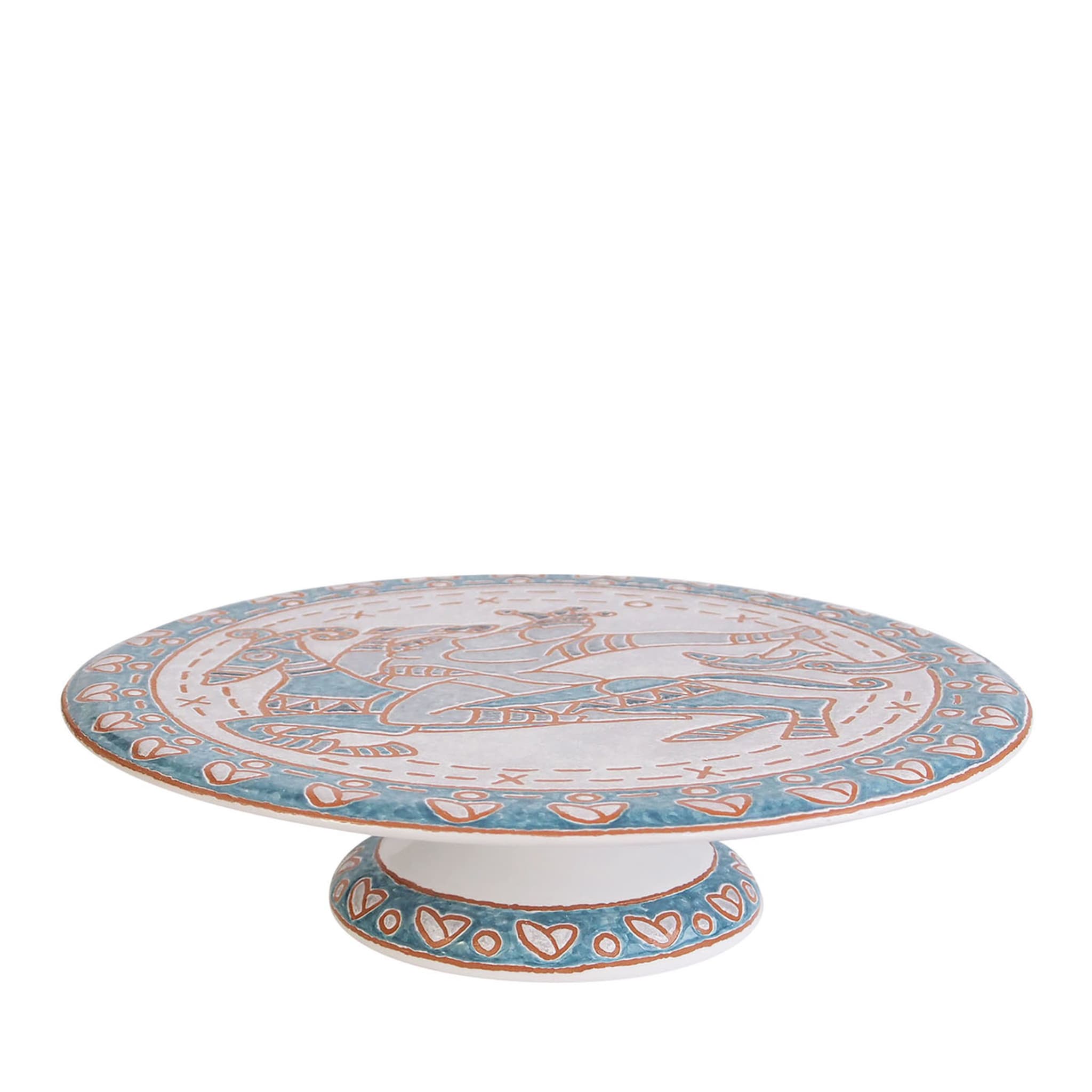 Patterned Blue & White Cake Stand - Main view