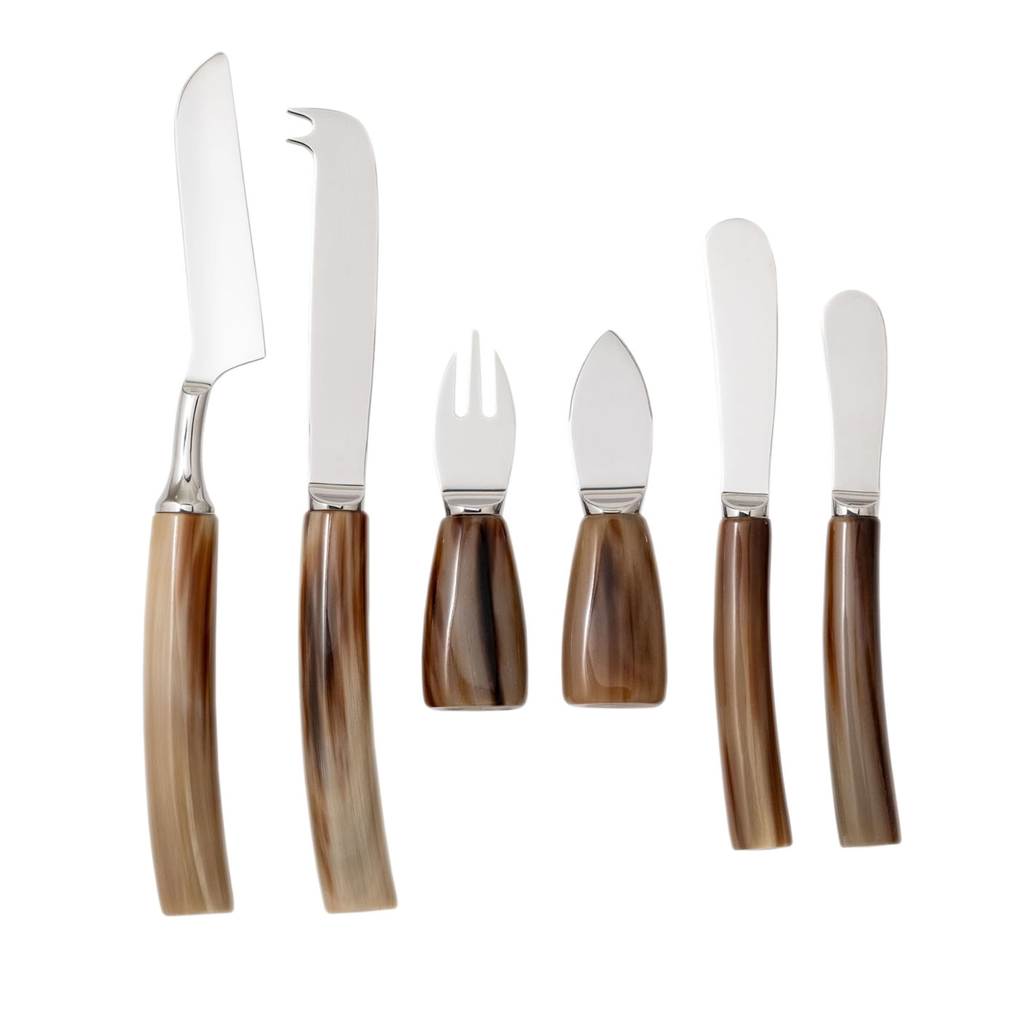 Cheese Cutlery Set in Natural Horn - Main view