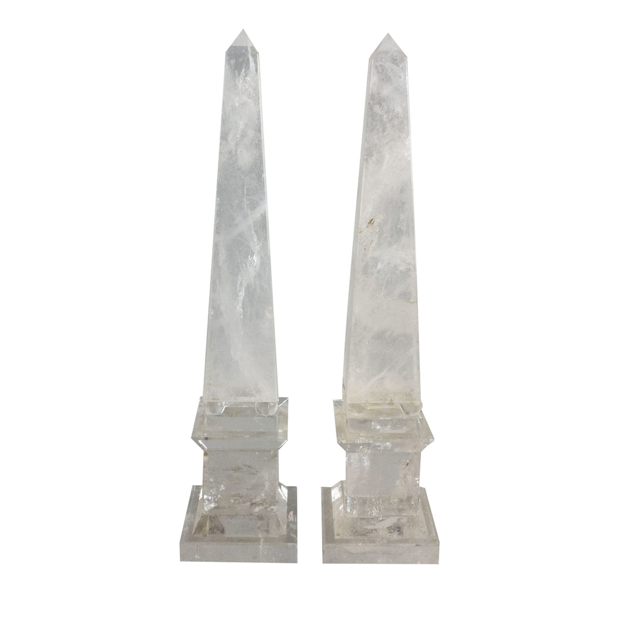 Coppia di obelischi in quarzo ialino - Vista principale