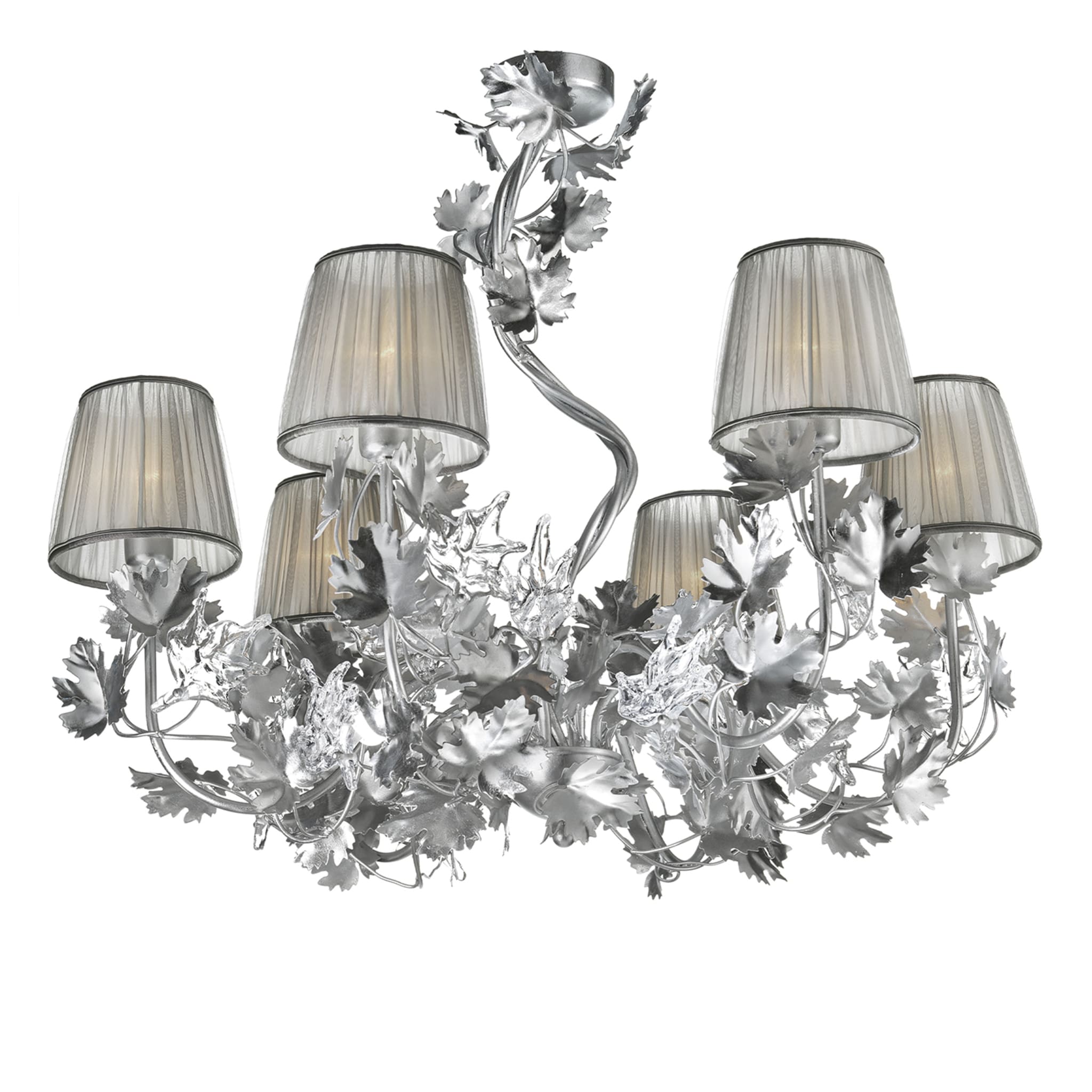Vine Leaves 6-Light Silvery Chandelier - Main view