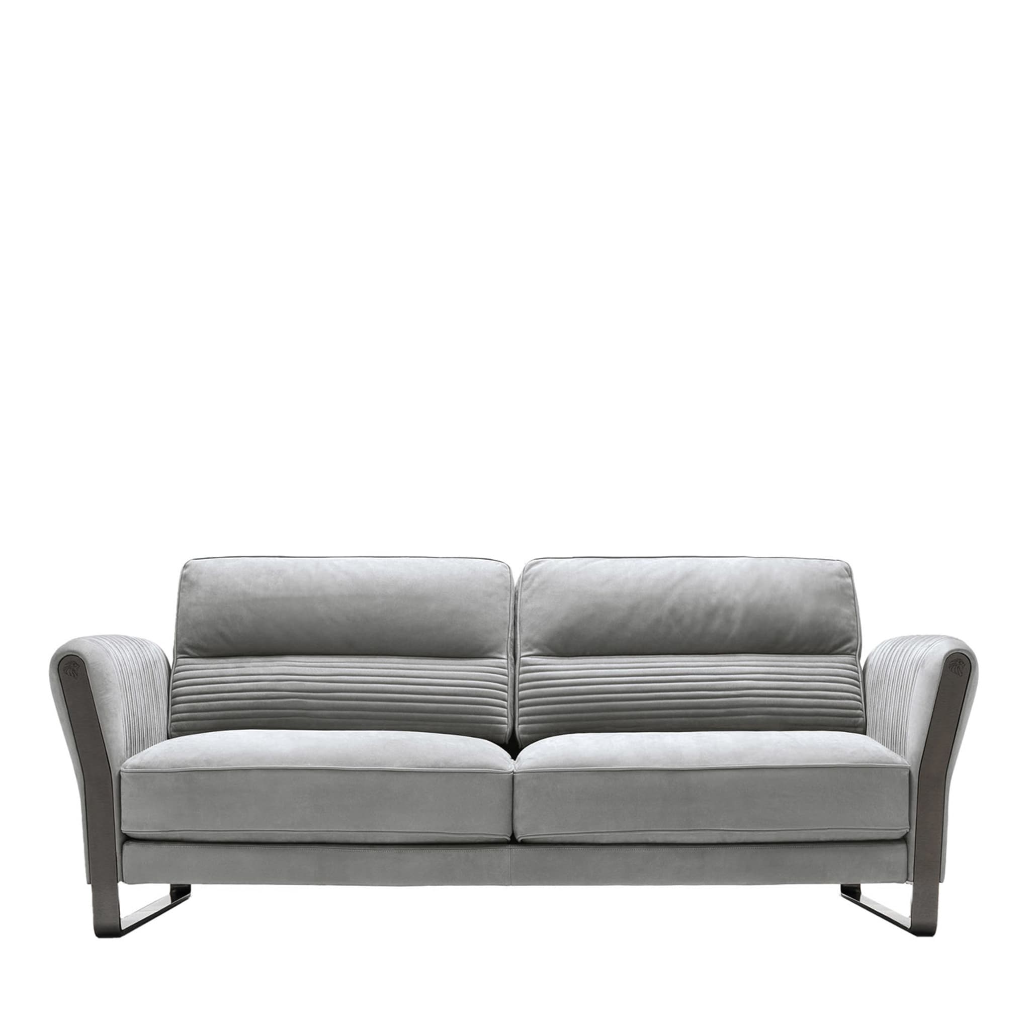 Two-Seat Gray Nabuk Sofa - Main view
