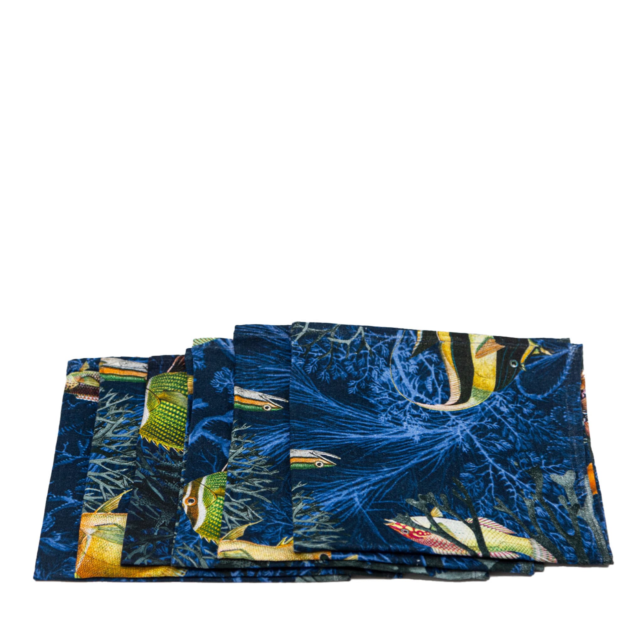 Amami Set Of 6 Linen Napkins With Marine Decoration - Main view