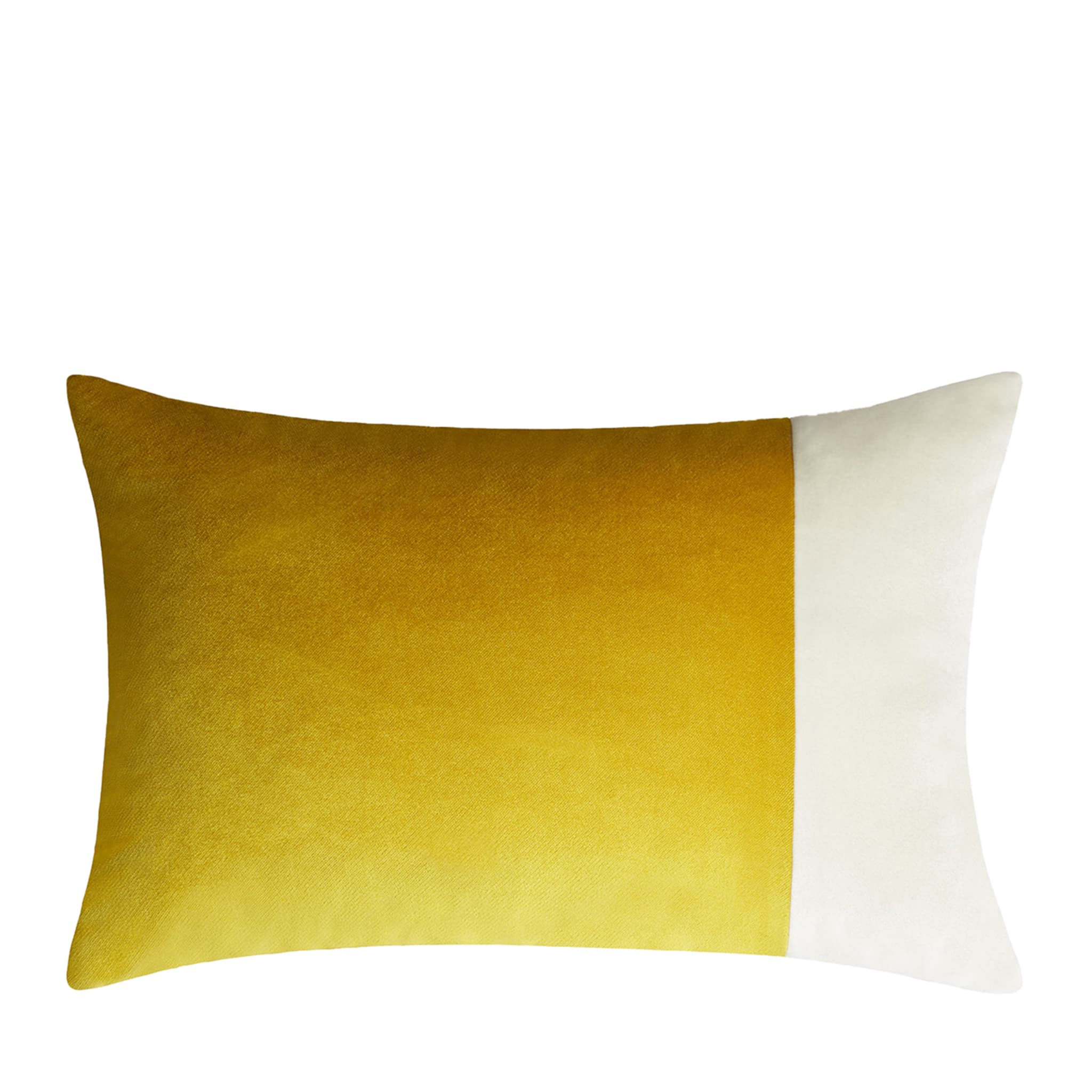 Double Mustard and White Rectangular Cushion - Main view