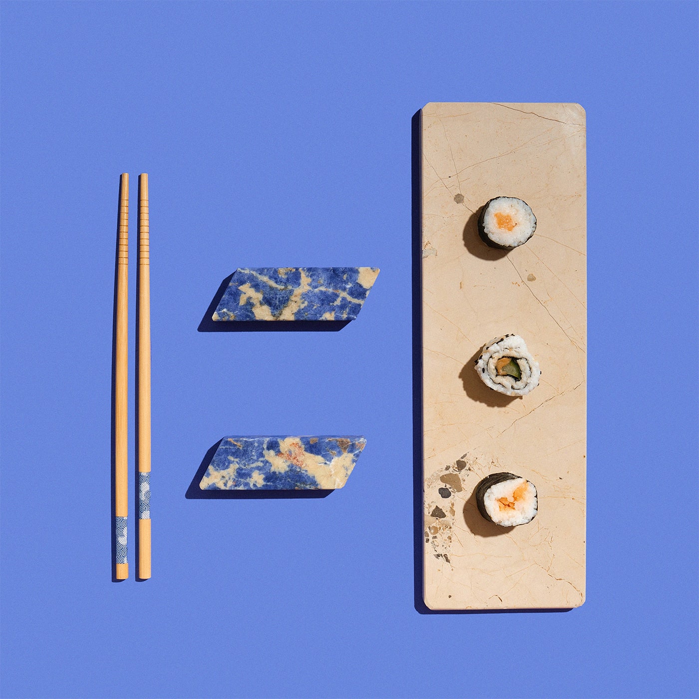 6-Piece Pietra Pugliese & Blue Marble Sushi Set - Otto e Mezzo