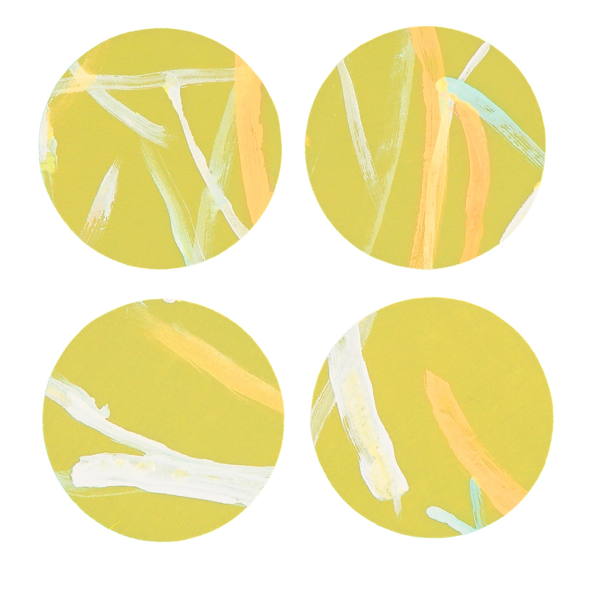 Lot de 8 sous-verres brise romaine en jaune - Vue principale