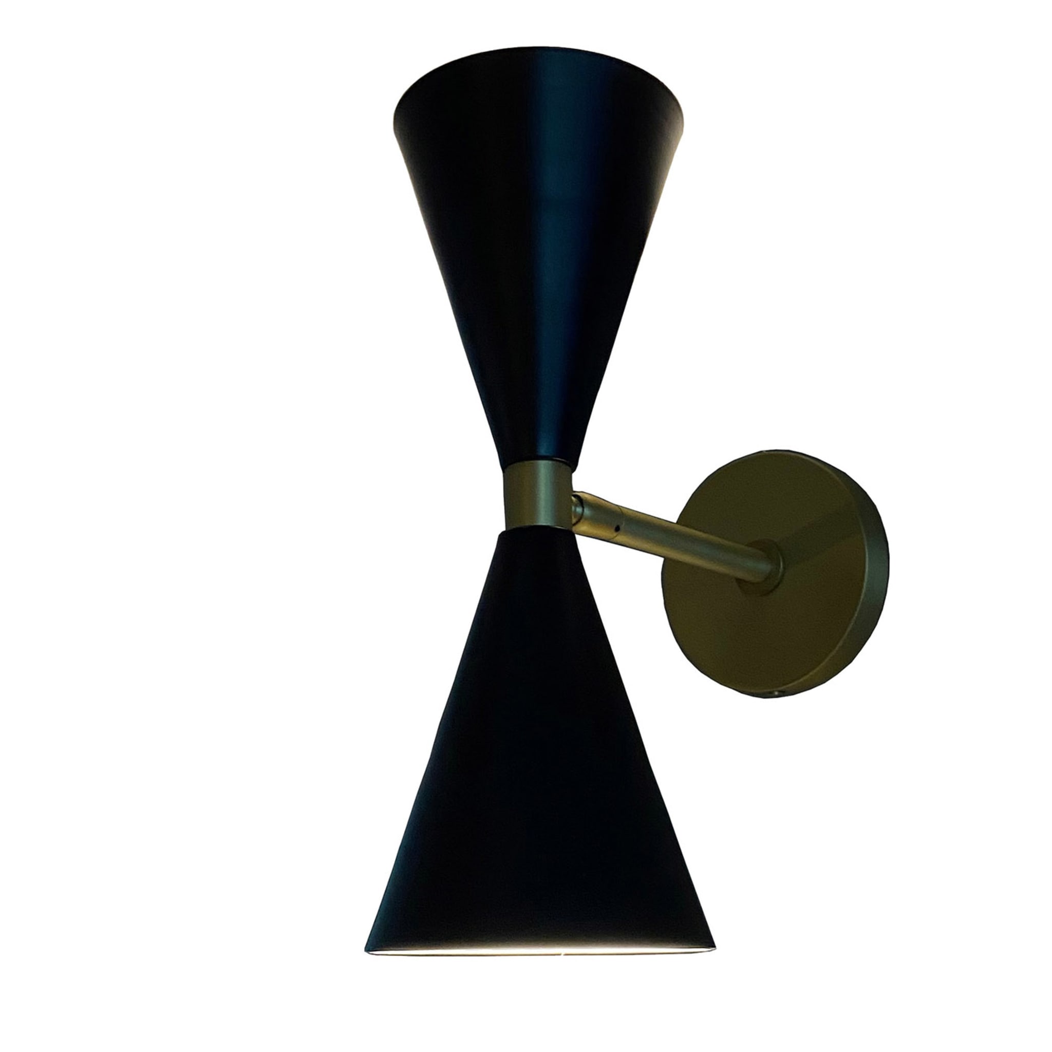 Ely 2-Light Black & Brass Wall Lamp - Vue principale