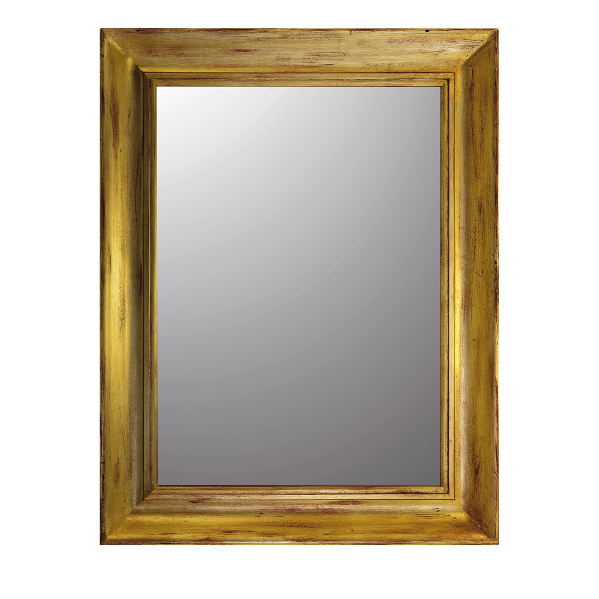 Specchio da parete verticale con cornice guantiera oro Caiafa