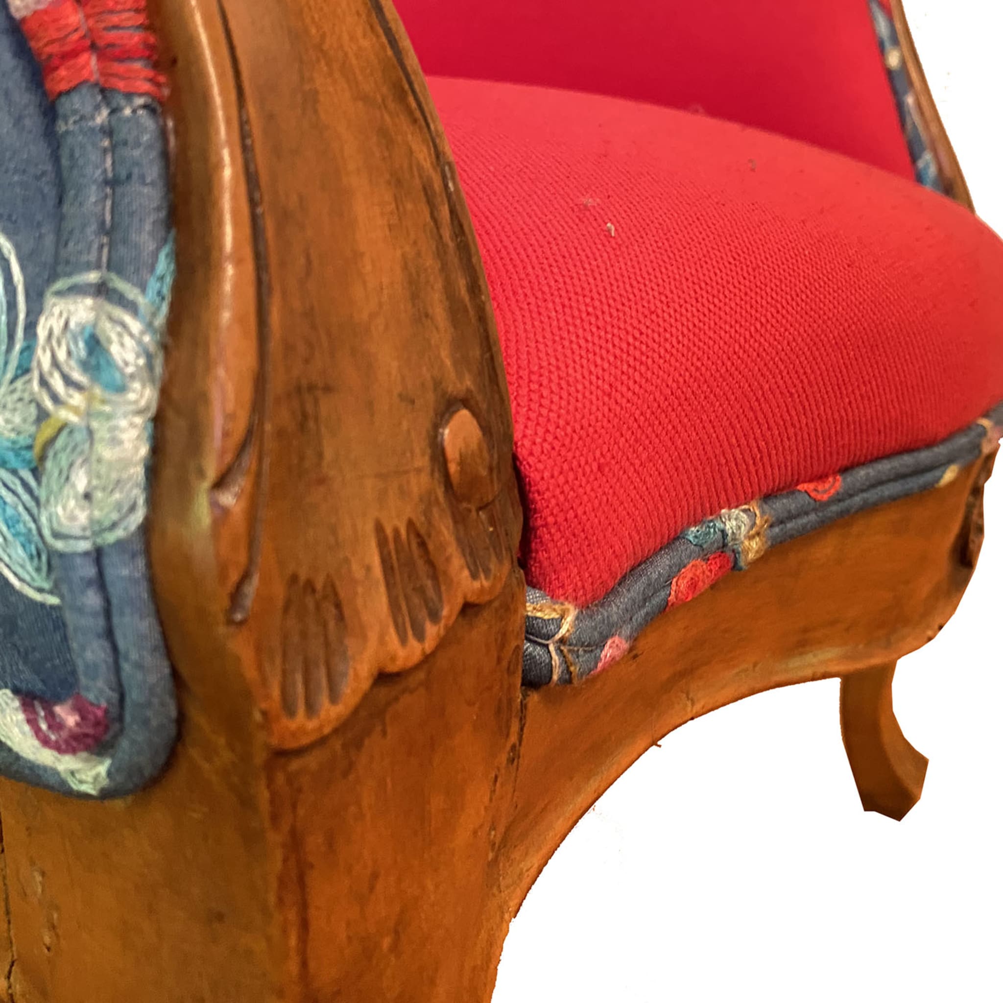 Embroidered Floral Cockpit Armchair - Alternative view 1