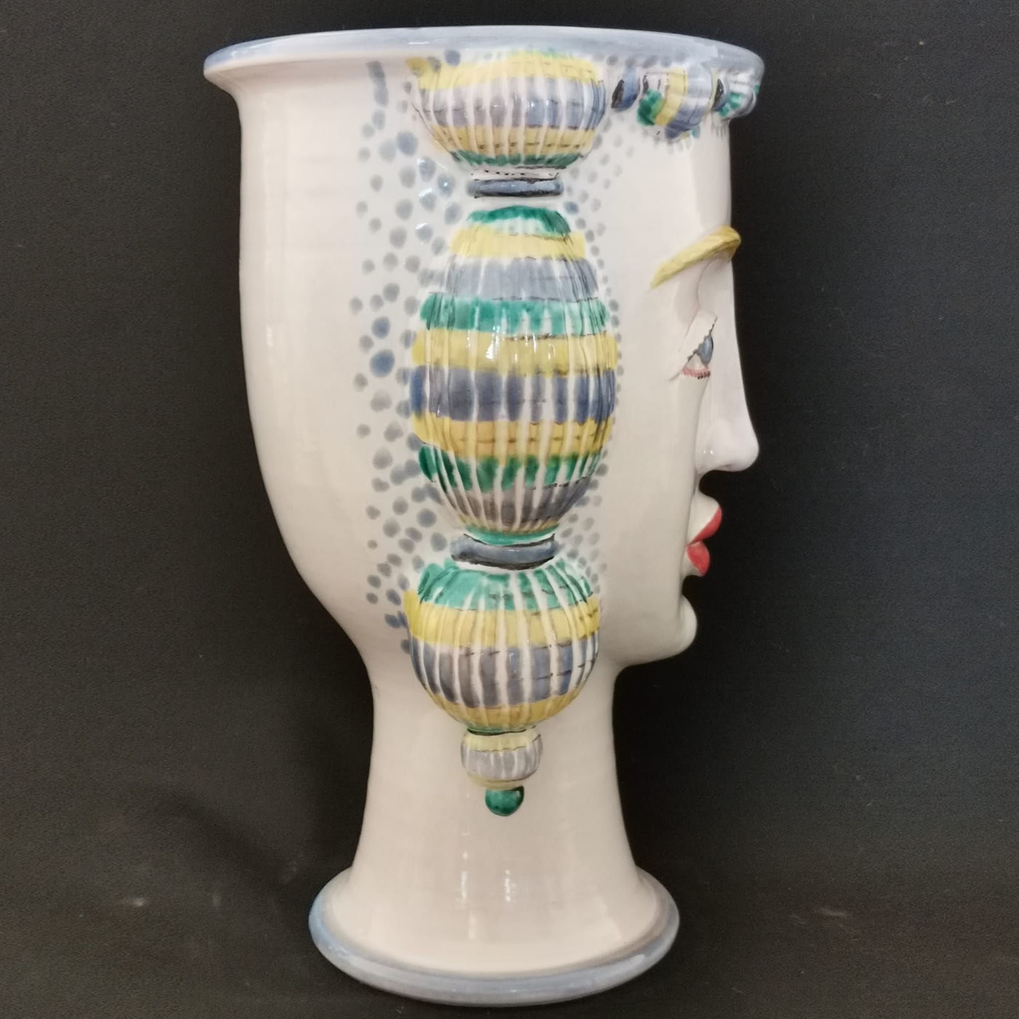 Head-Shaped Polychrome Vase - Alternative view 2