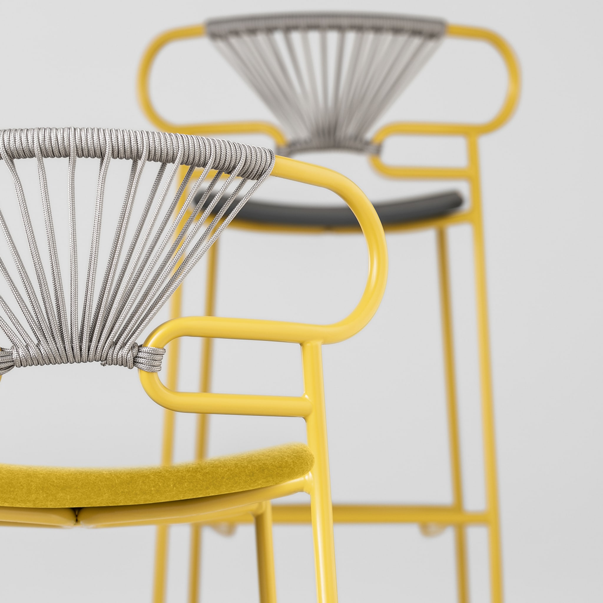 Genoa Yellow and Gray Stool by Cesare Ehr - Alternative view 1