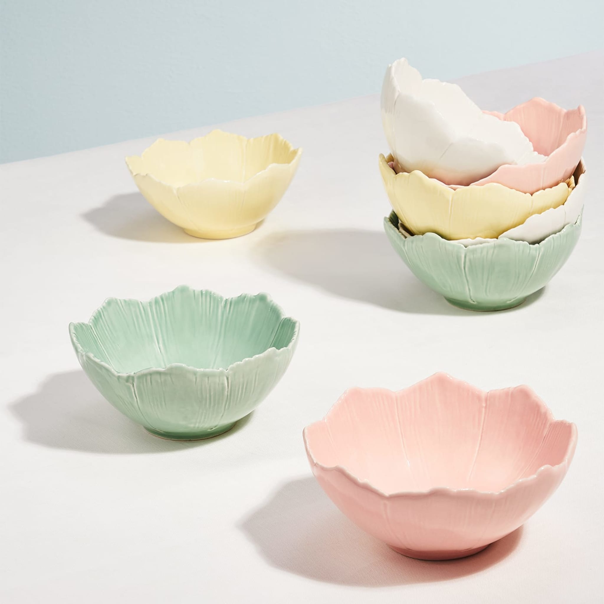 Cherry Blossom Set of 2 Green Fine Ceramic Fruit Bowls   - Alternative view 2