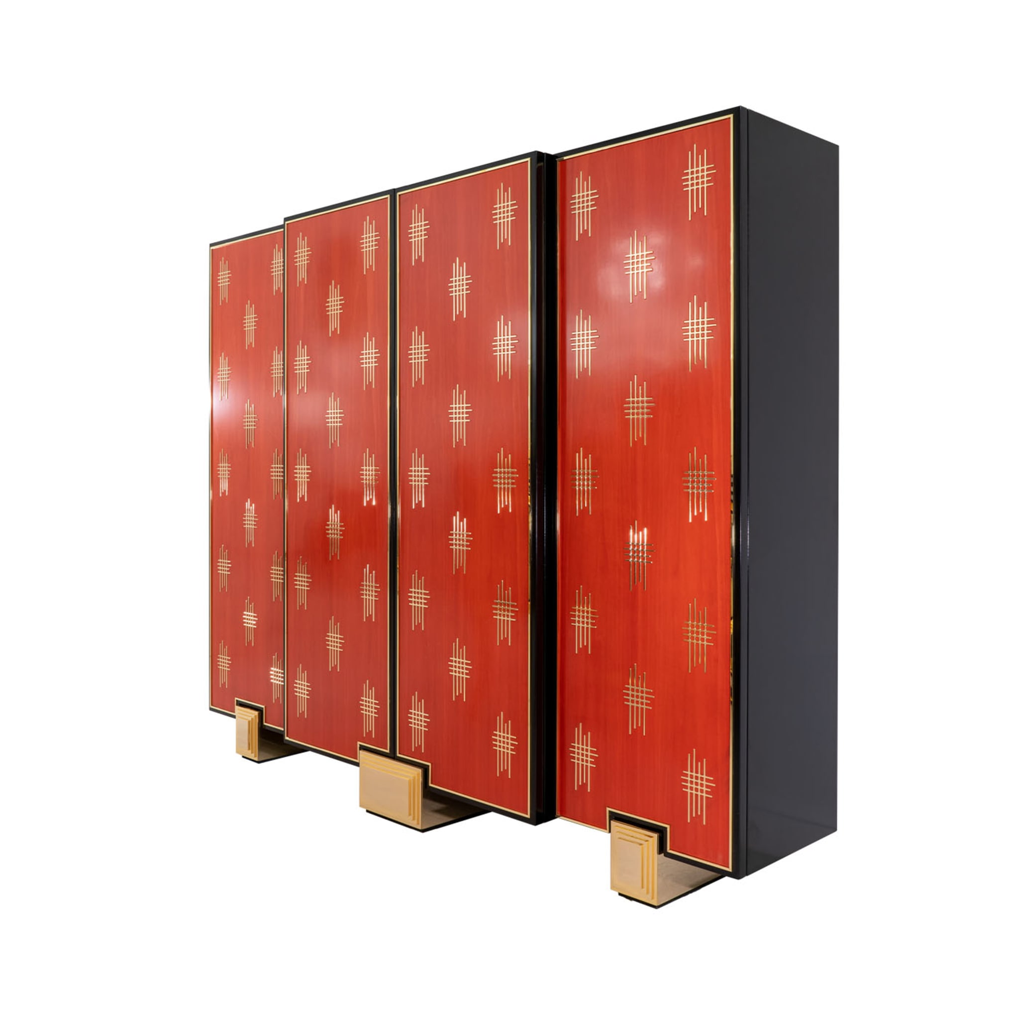 Red Bolivar Wood Bar Cabinet - Alternative view 1