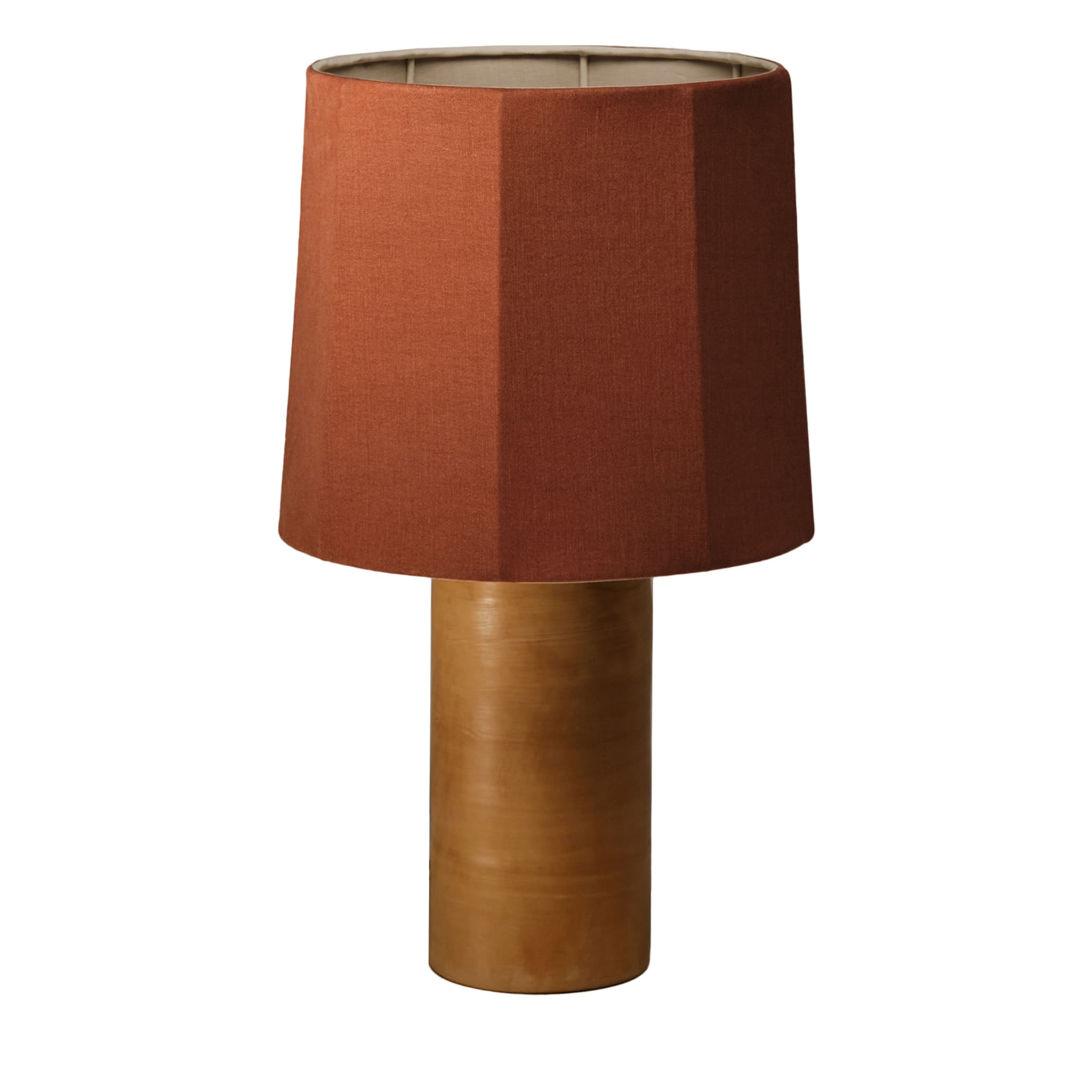Sonora Linen Medium Chocolate Table Lamp - Vue principale