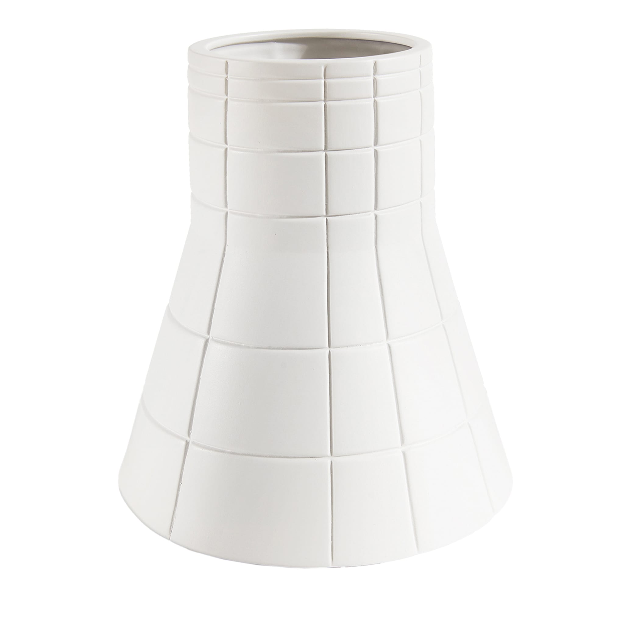 Rikuadra Weiße Keramik-Vase #3 - Hauptansicht