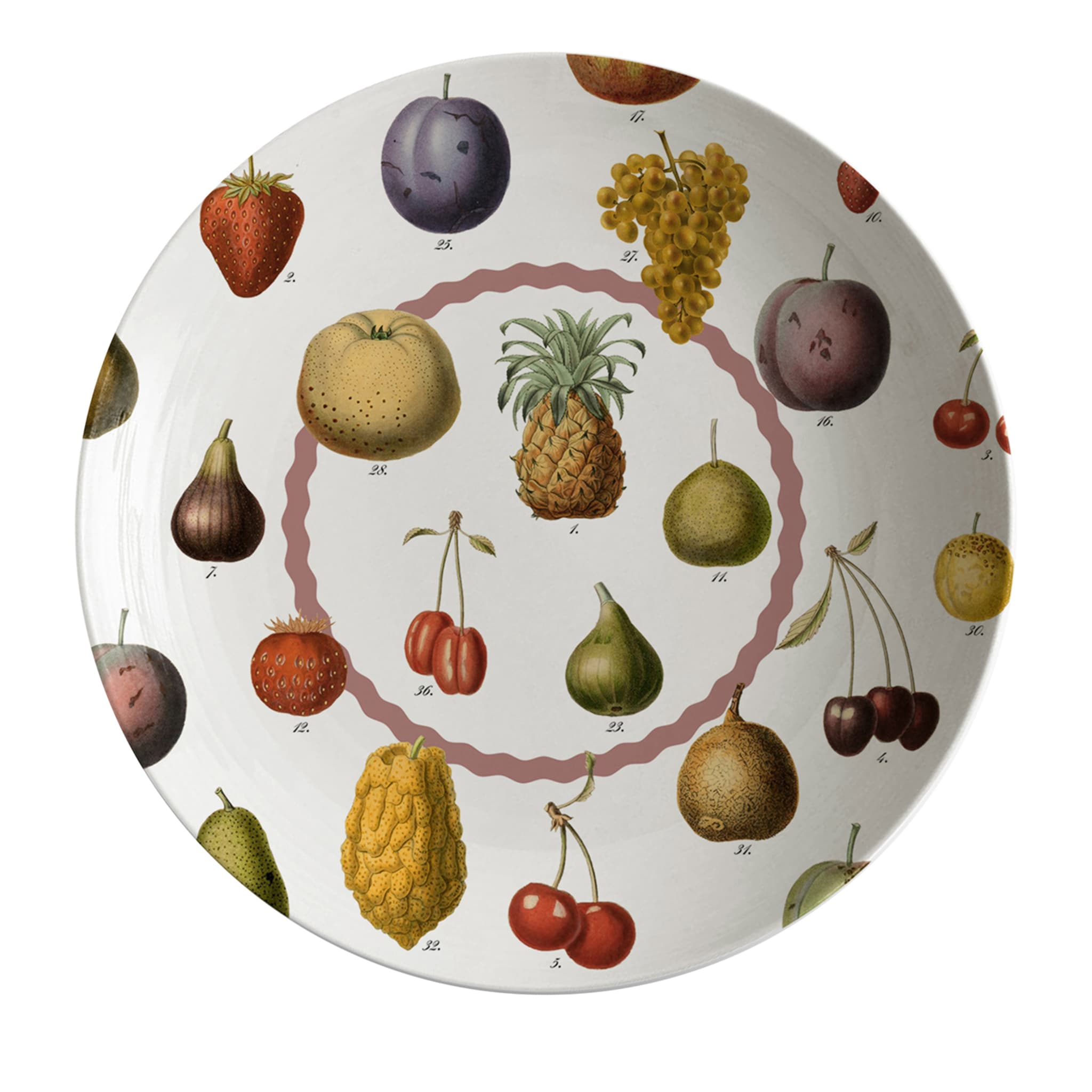 Cabinet De Curiosités Assiette creuse en porcelaine avec fruits - Vue principale