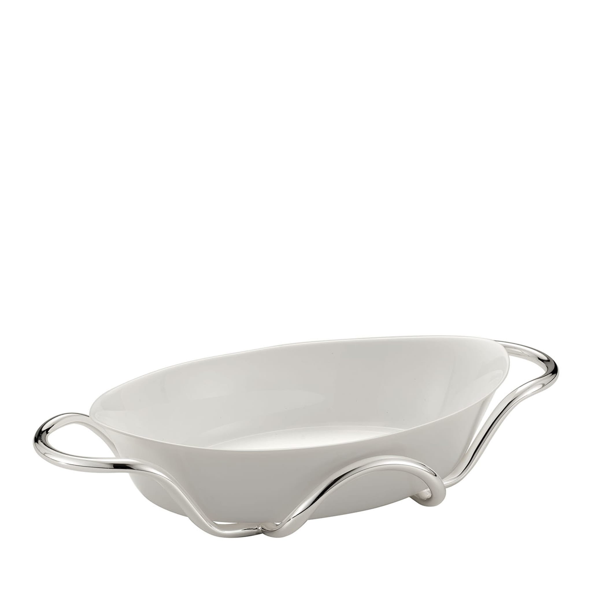 Oval Baking Dish with Silver Holder by Itamar Harari - Main view