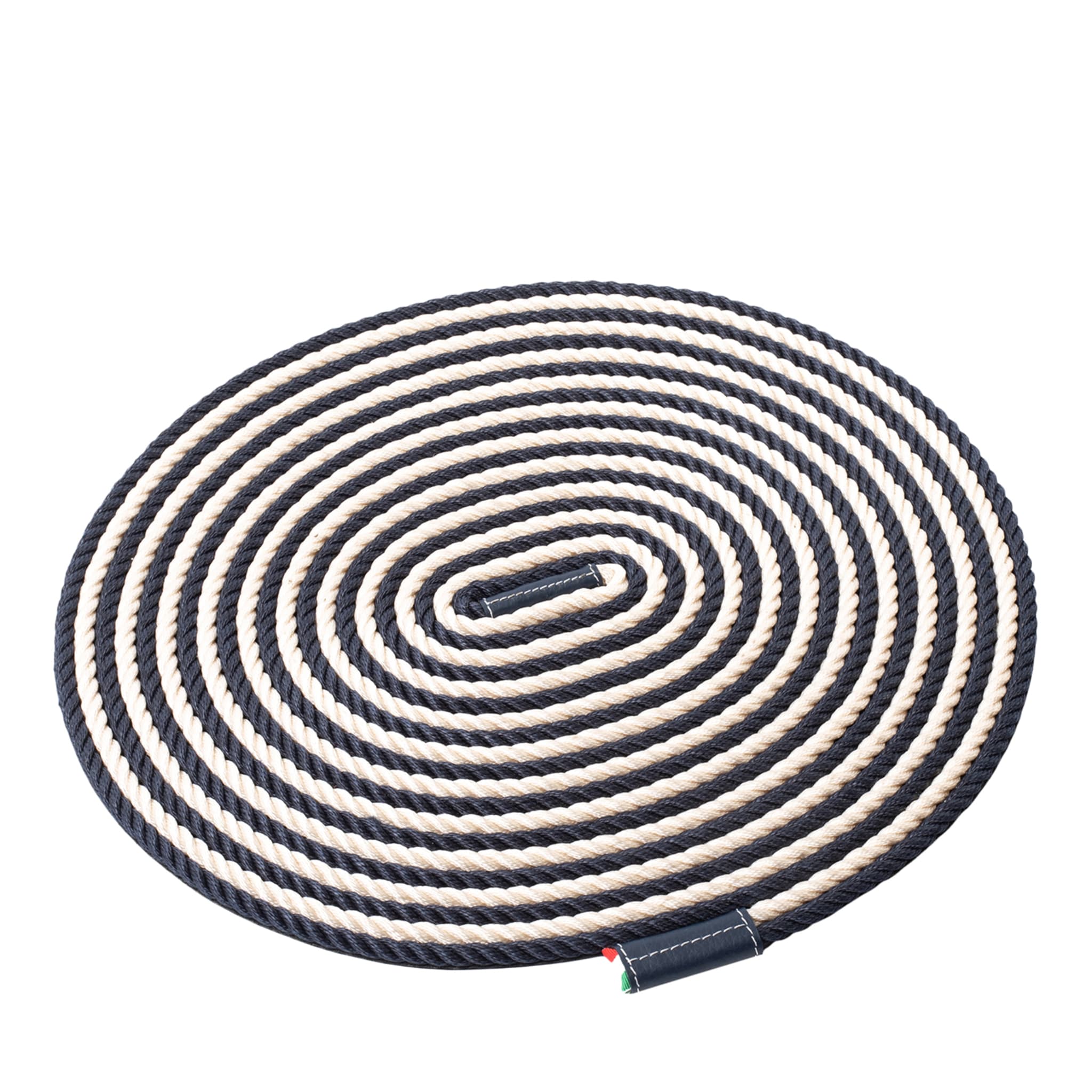 Black & White Coiled Rope Table Mat  - Main view