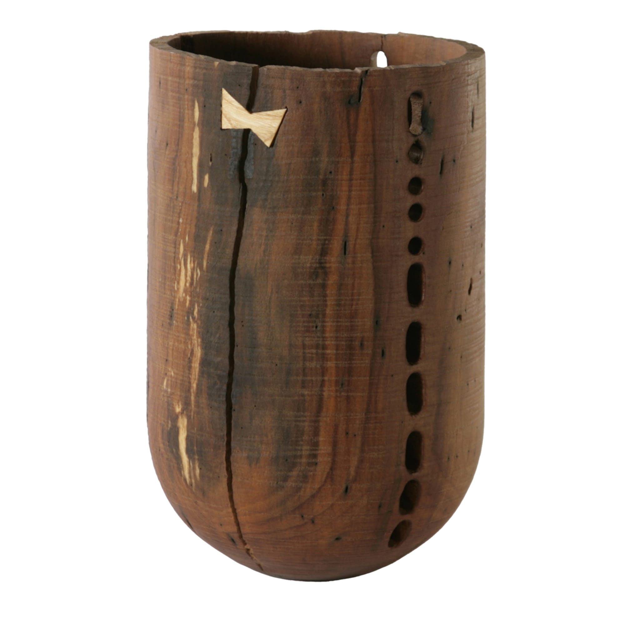 Hollowed Turned Wooden Vase - Main view