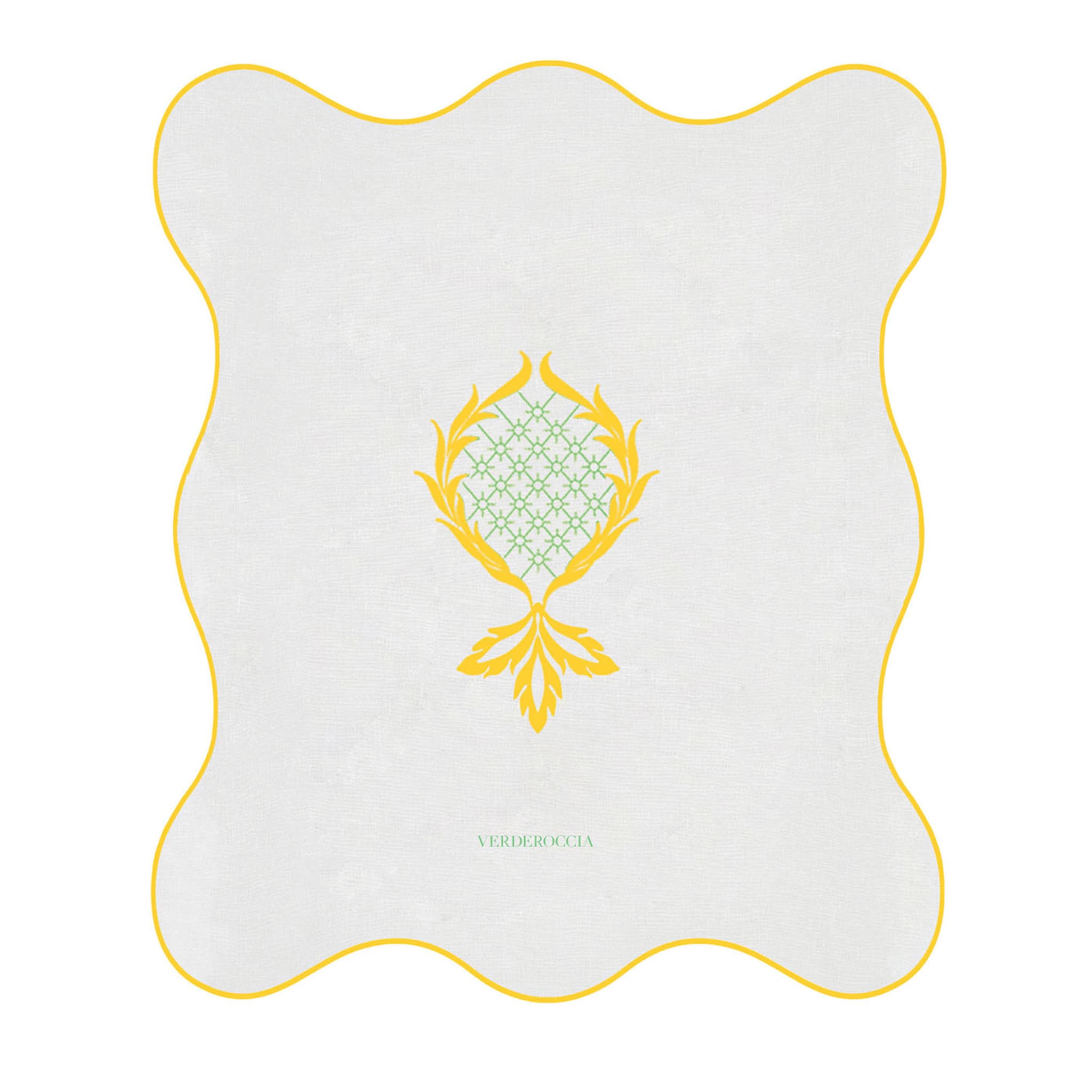 Set of 6 Ananas White and Yellow Dede Cocktail Napkins - Main view