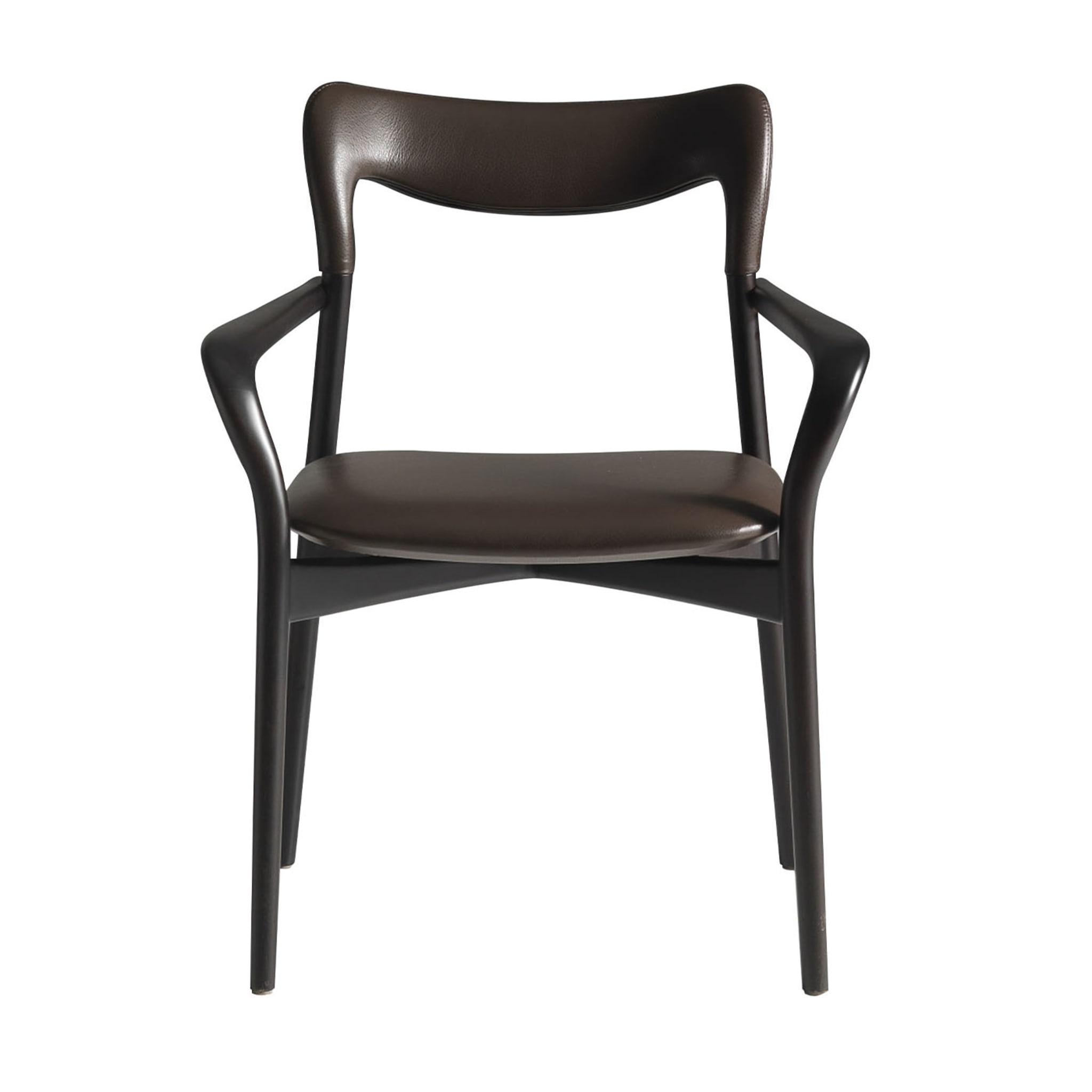 Achille Dark Leather Chair - Main view