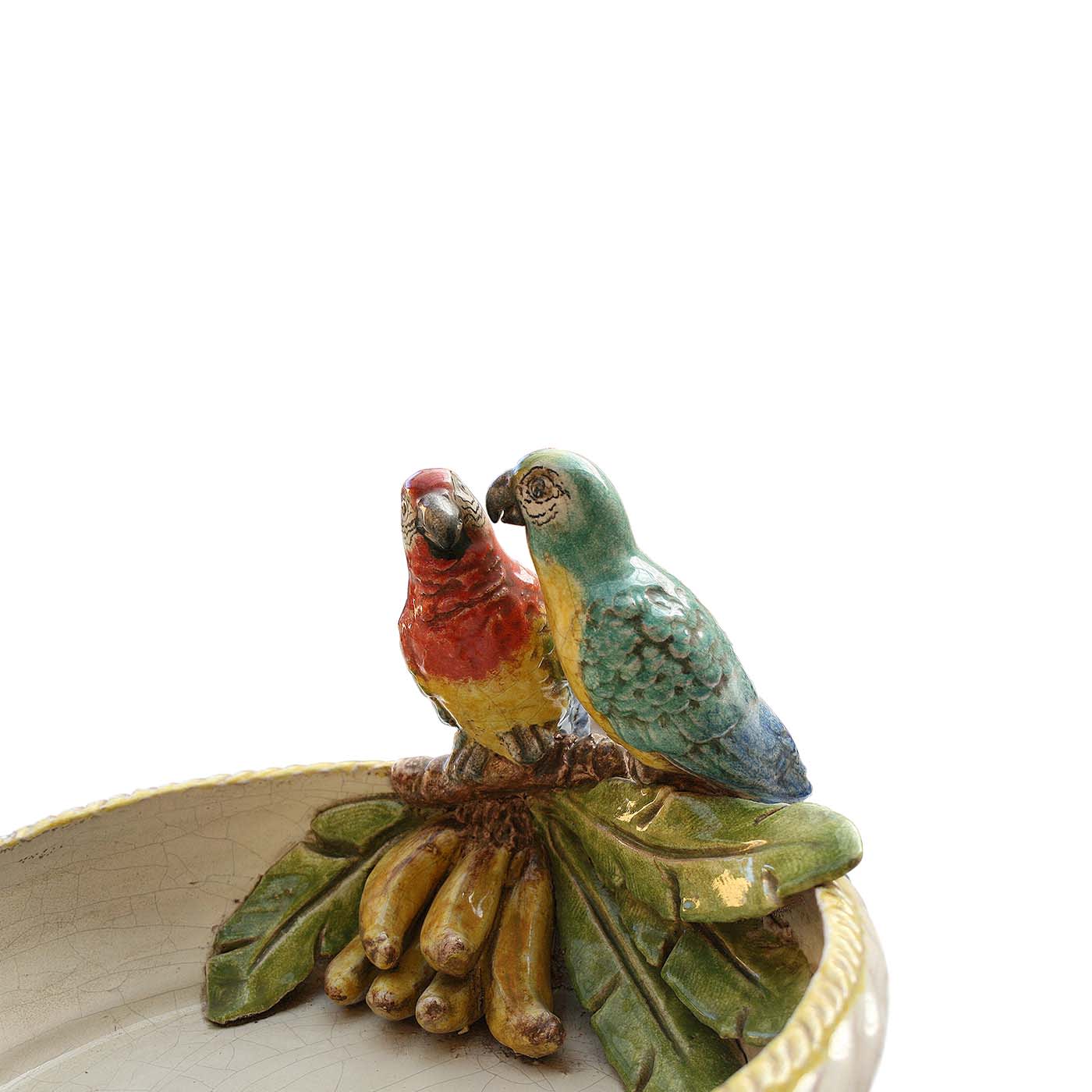Parrots and Fruits Centerpiece - Ceramiche Ceccarelli